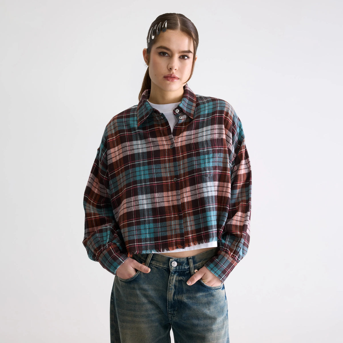 Women's blue cropped relaxed-fit shirt | Bellerose