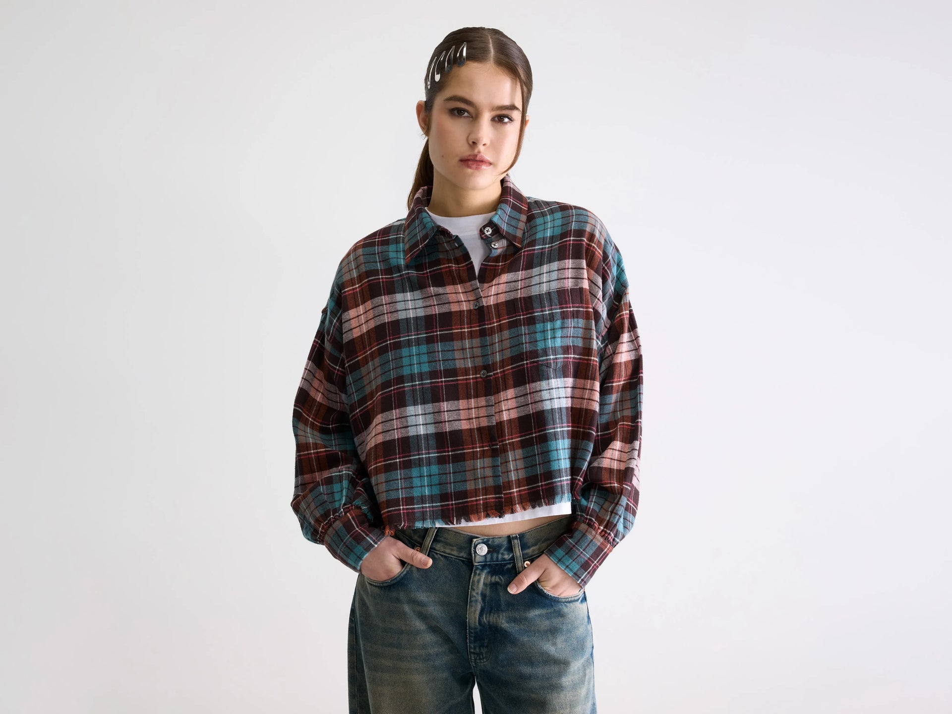 Women's blue cropped relaxed-fit shirt | Bellerose