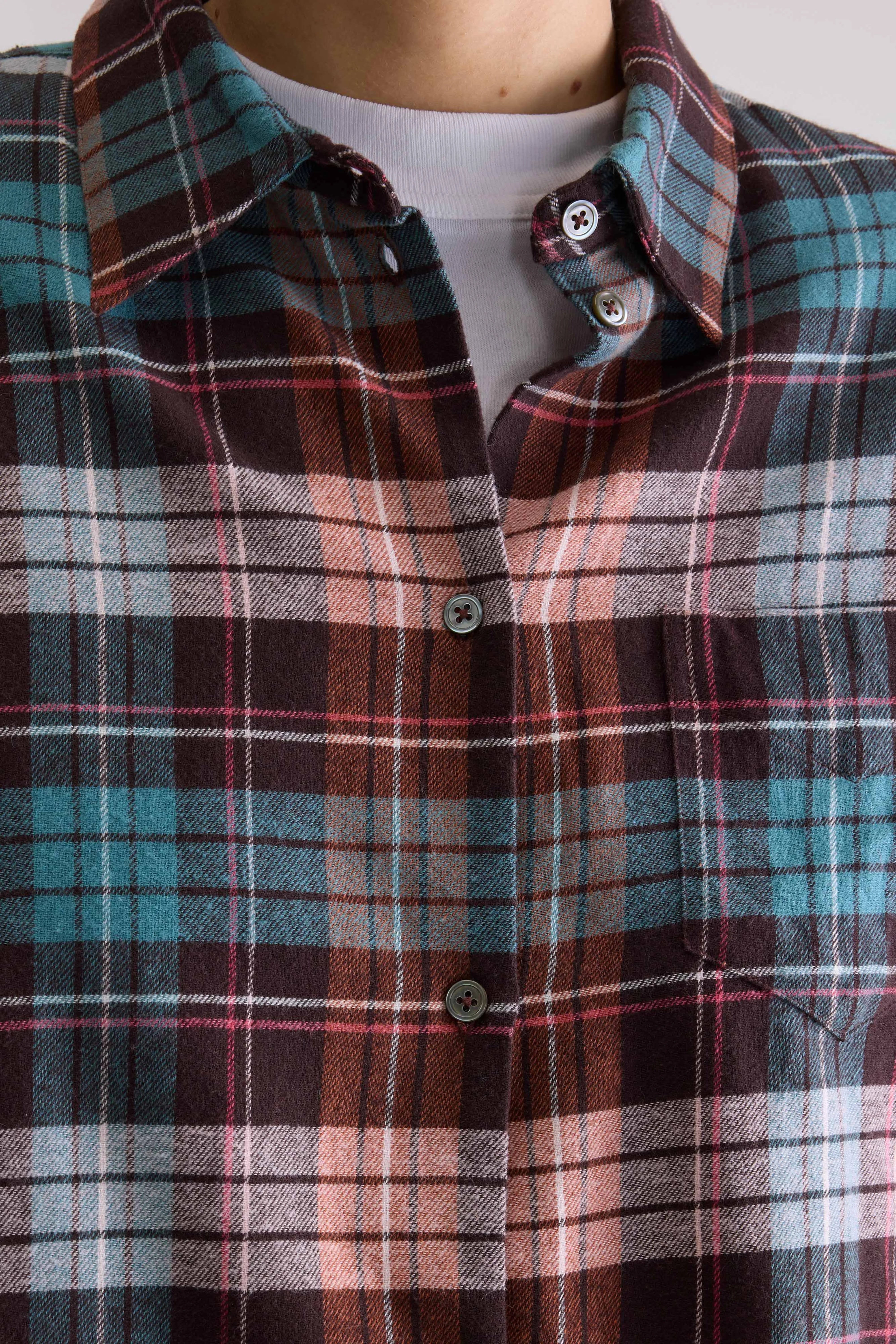 Kraft Cropped Shirt - Dark roast / Lobster / Reef waters For Women | Bellerose