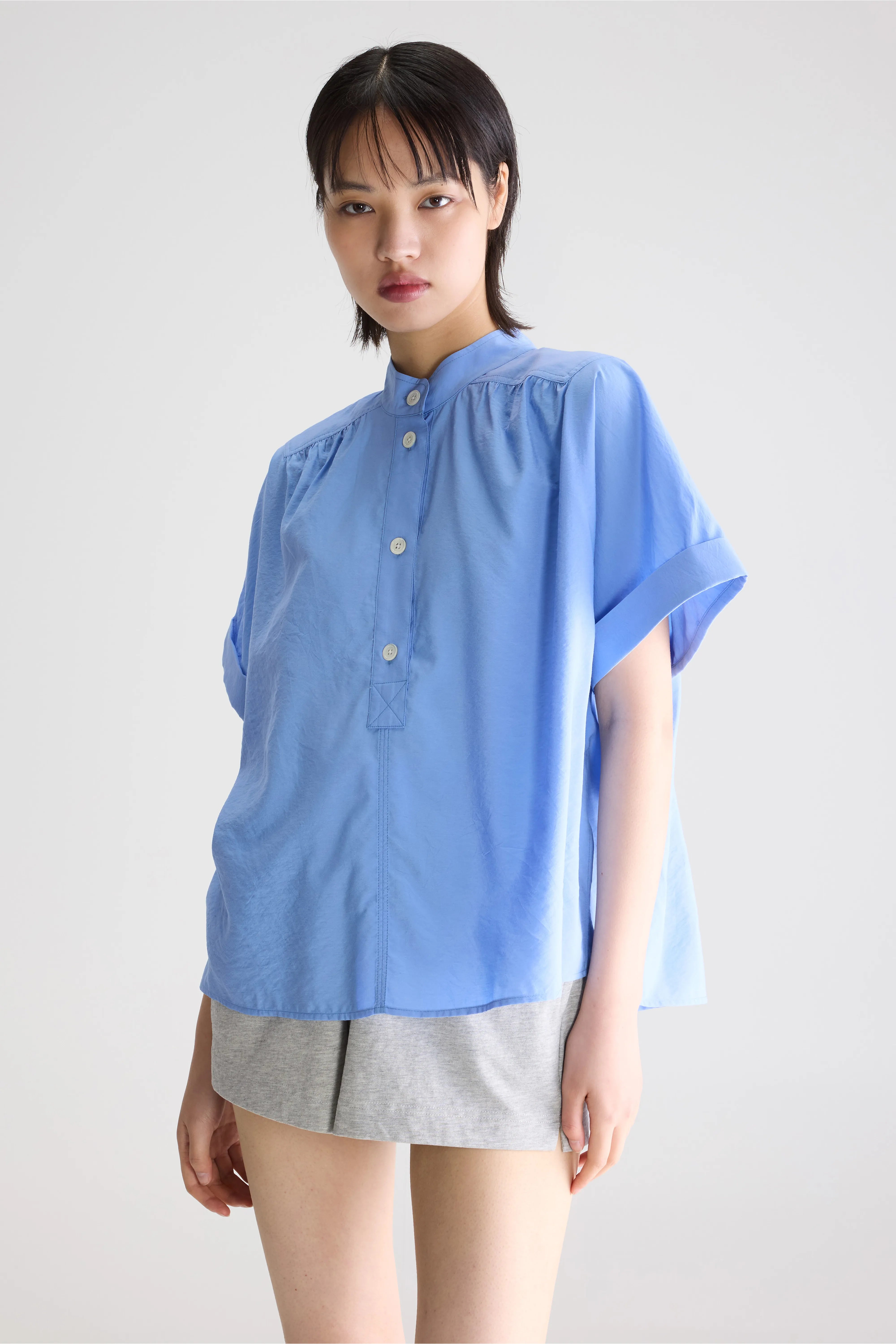 Pear Short-sleeve Blouse - Blue shirt For Women | Bellerose