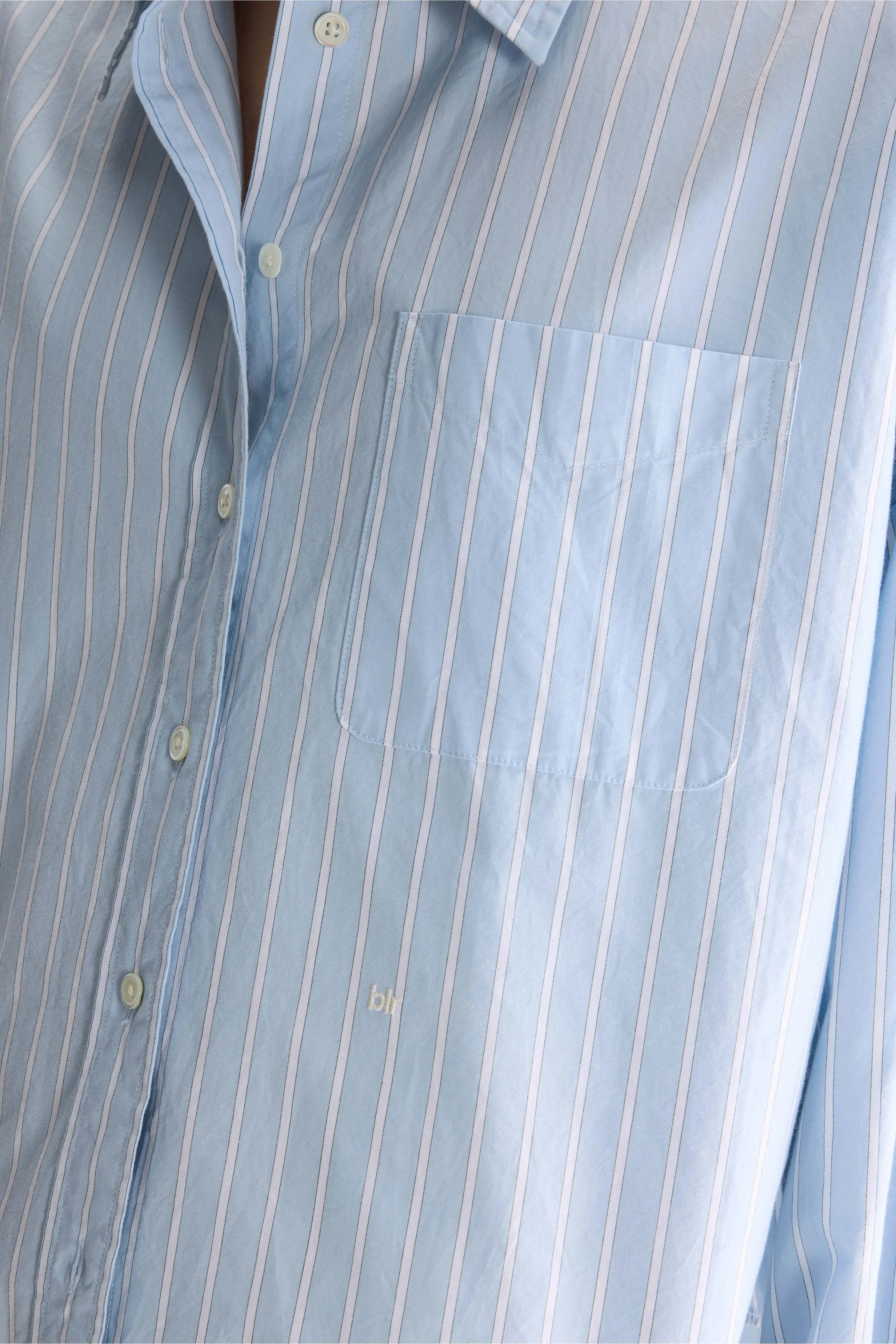 Ginger Striped Shirt - Black / Mist / White For Women | Bellerose