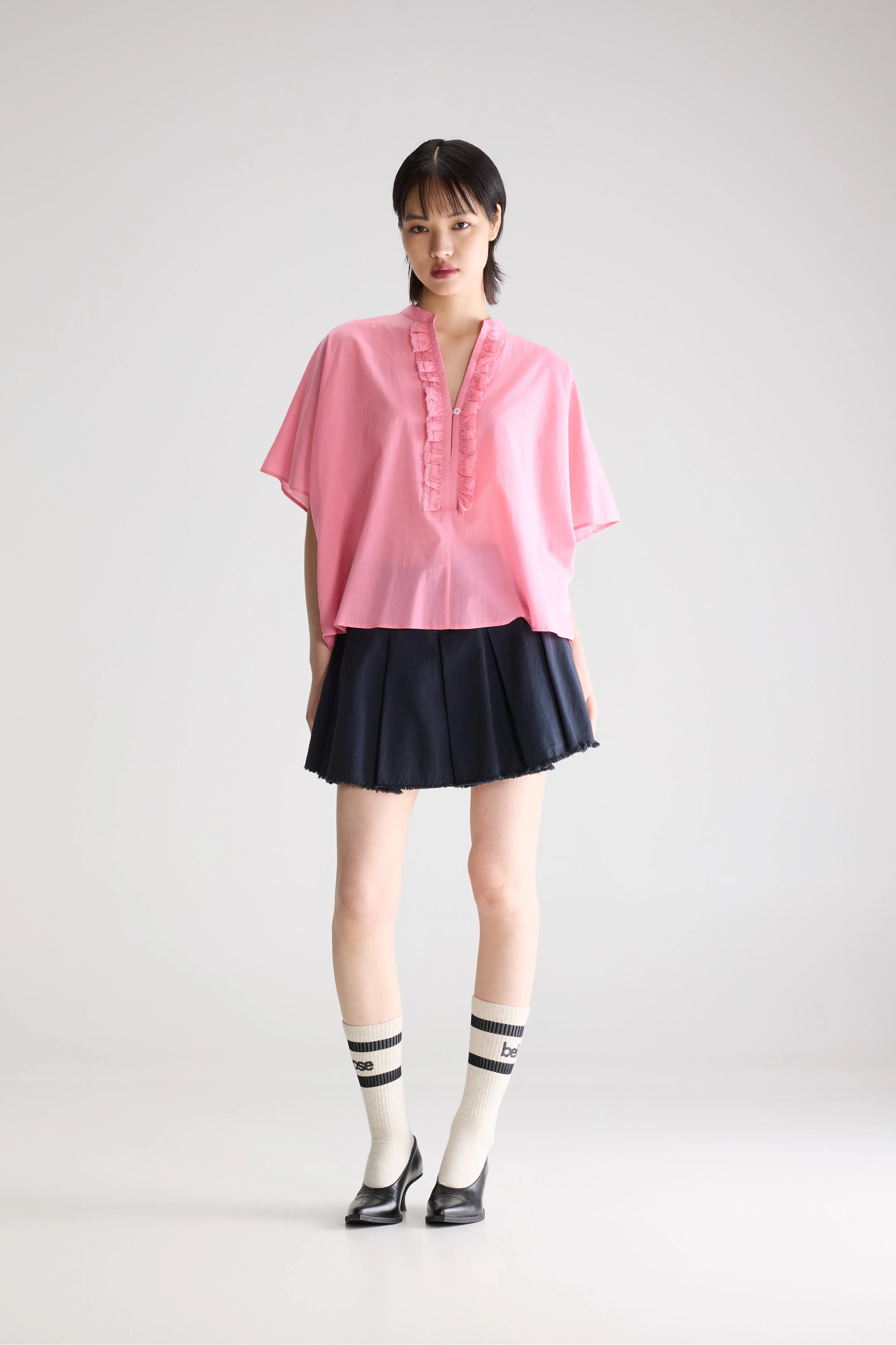Dahlia Ruffled Blouse - Geranium For Women | Bellerose