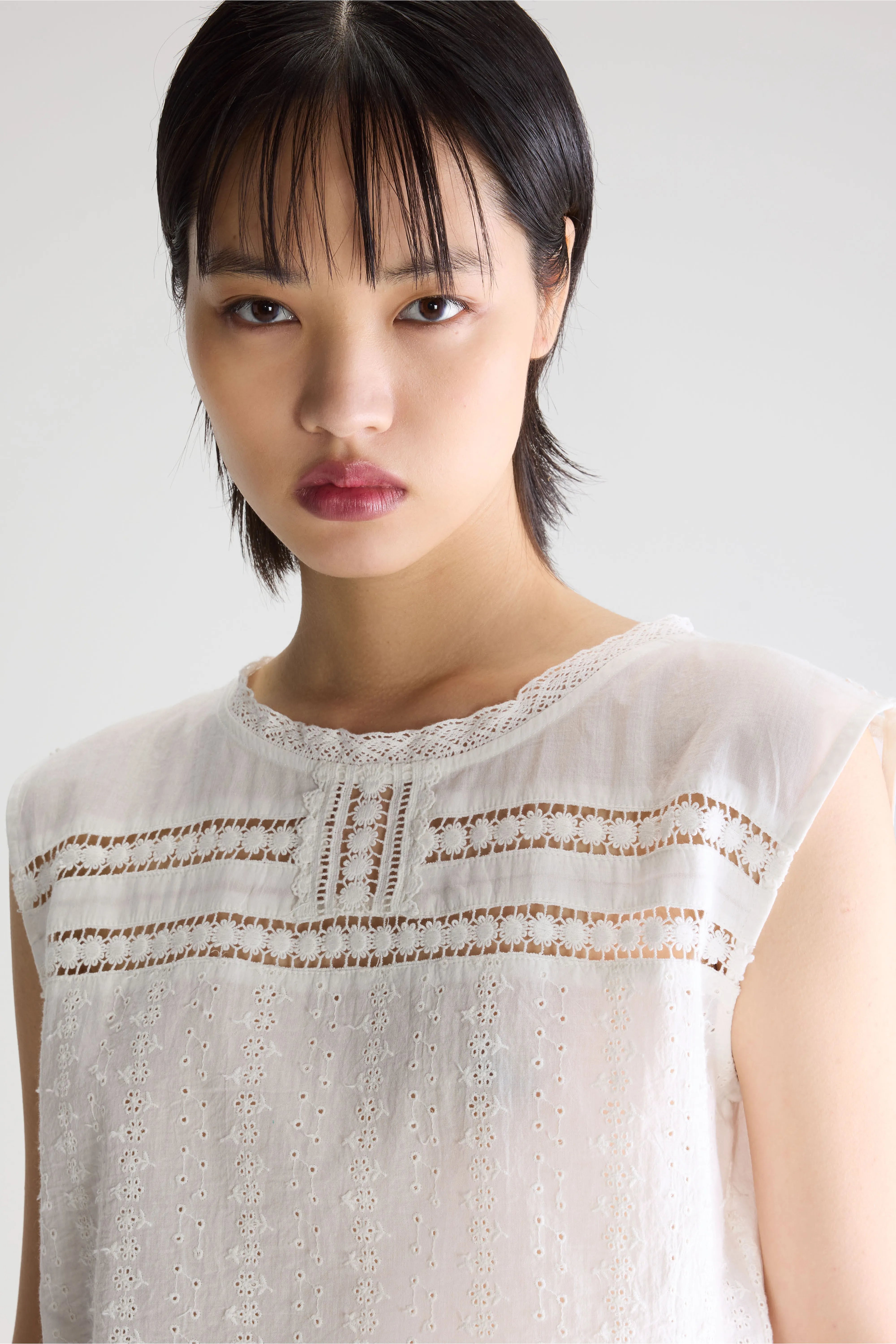 Donna Geborduurde Blouse - White Voor Dames | Bellerose