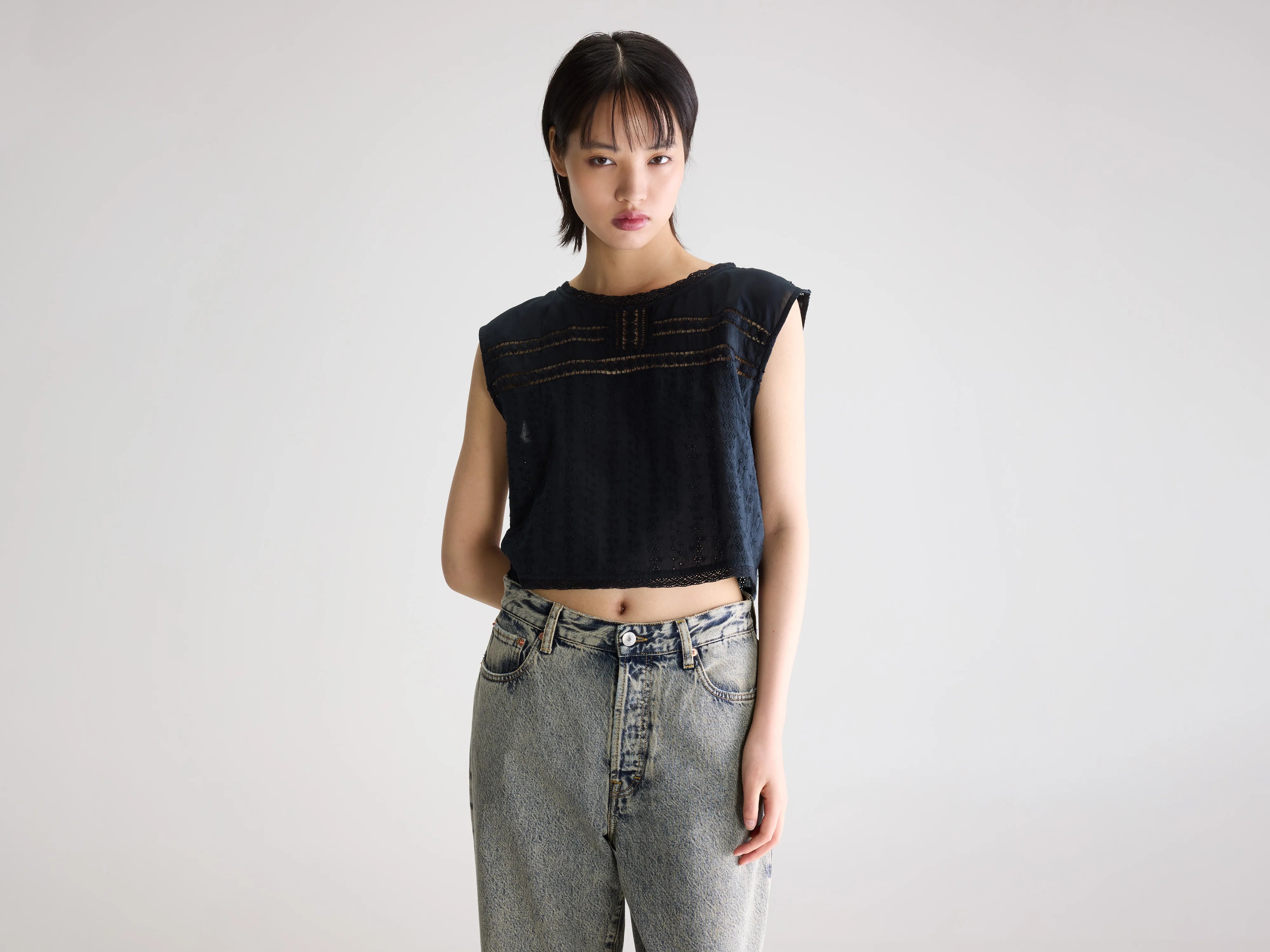 Blouse brodée Donna (261 / W / METEORITE)