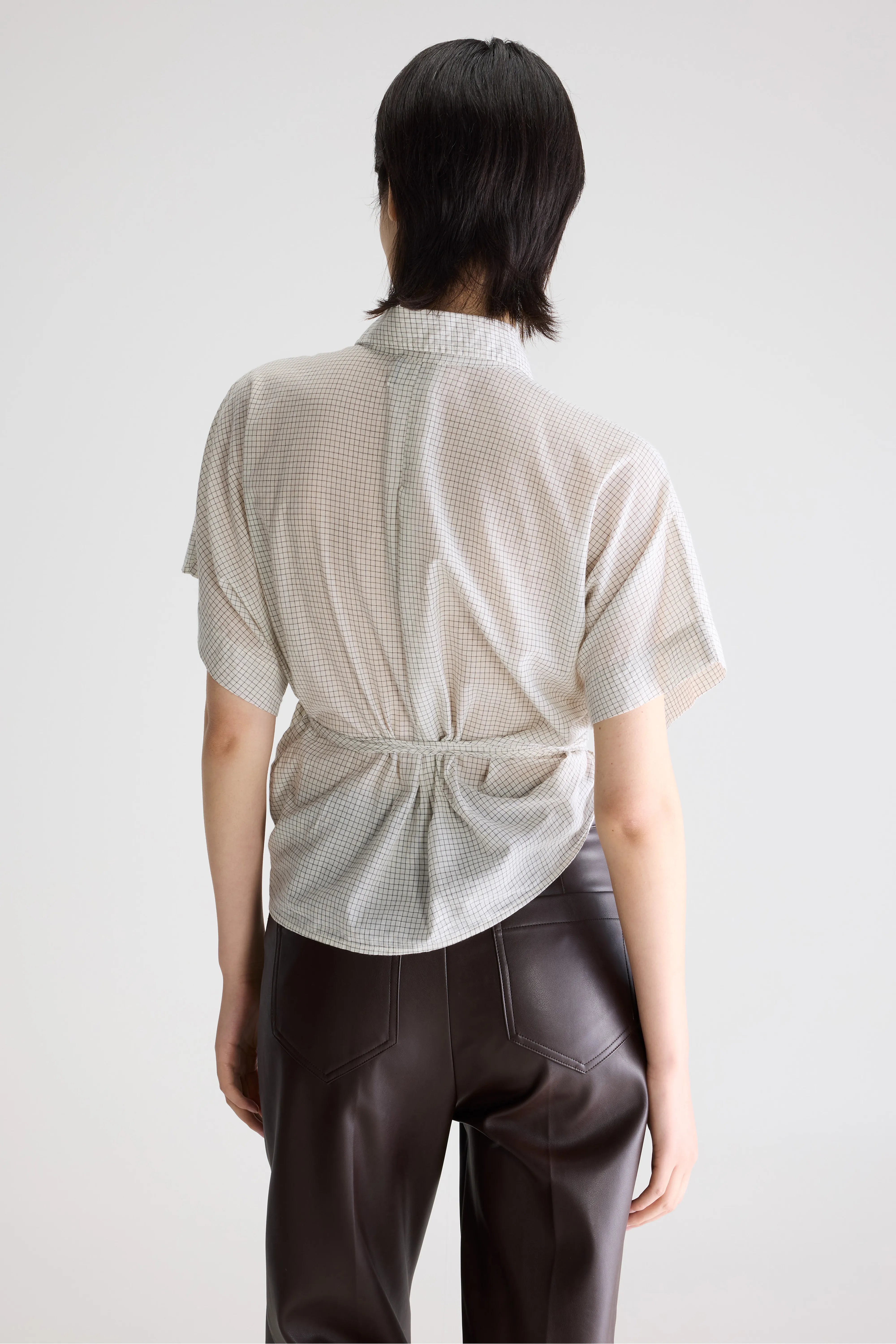 Coral Blouse Met Strik - Black sand / Vintage white Voor Dames | Bellerose