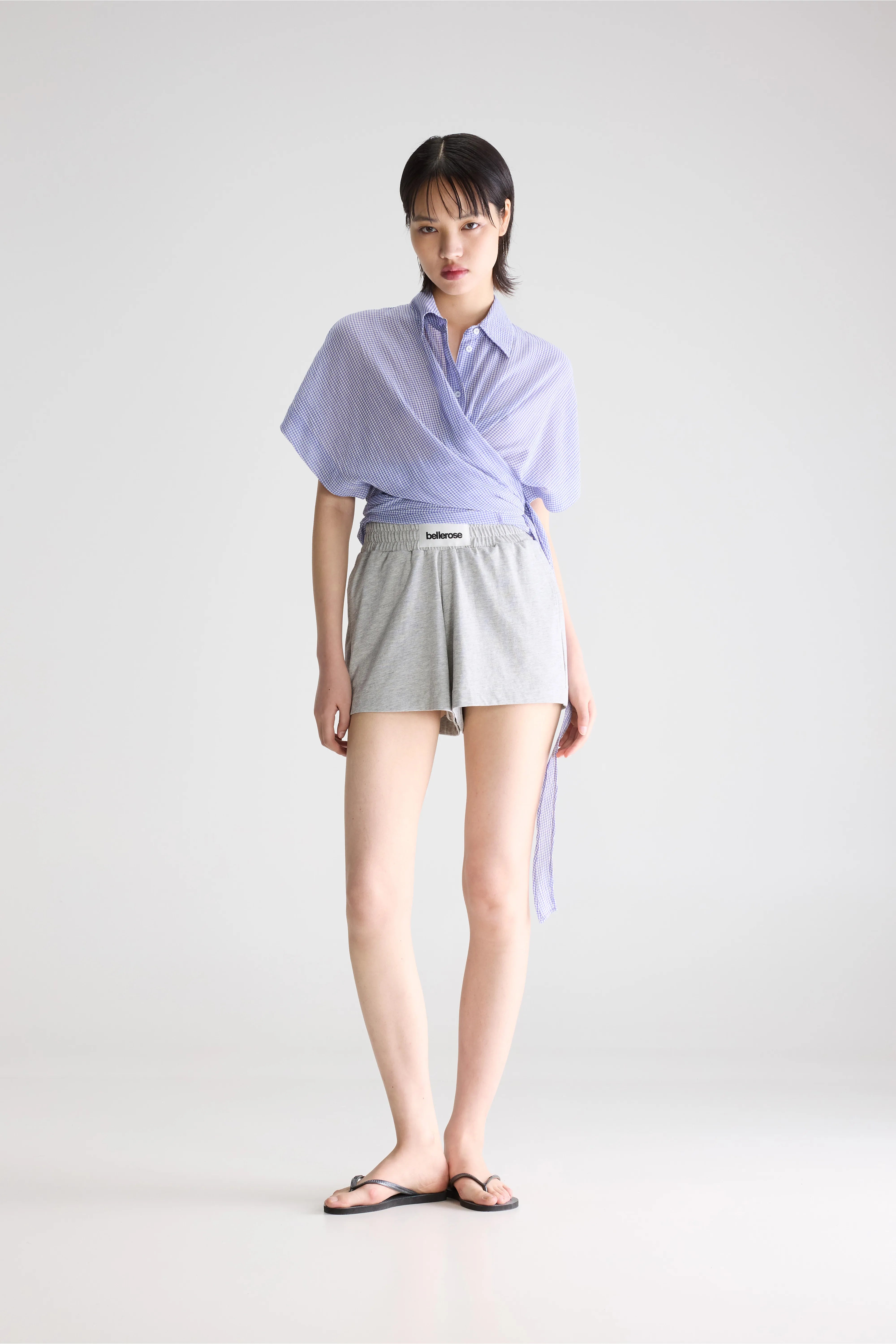 Blouse À Nouer Coral - Iris bloom / Shell Pour Femme | Bellerose