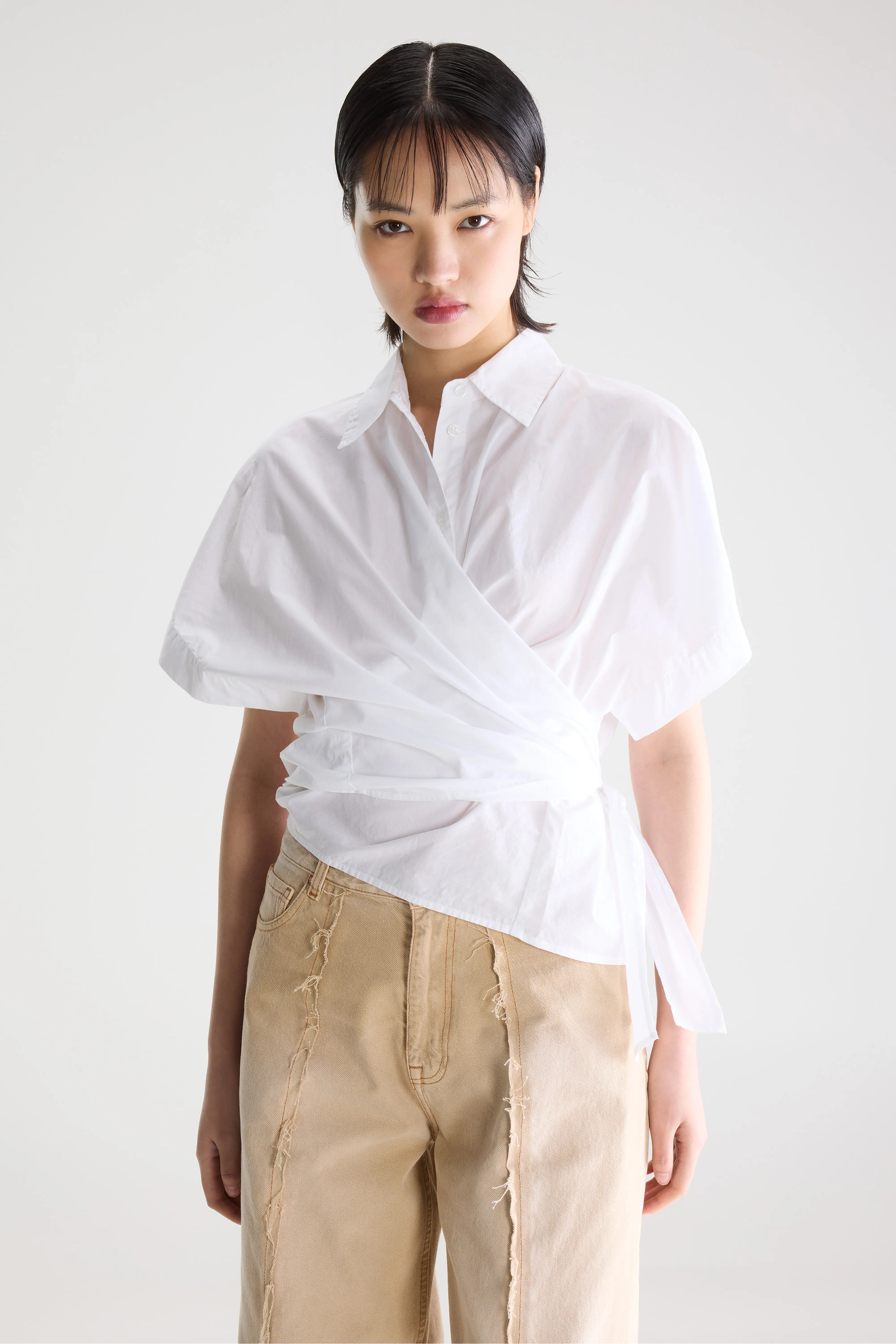 Coral Blouse Met Strik - White Voor Dames | Bellerose