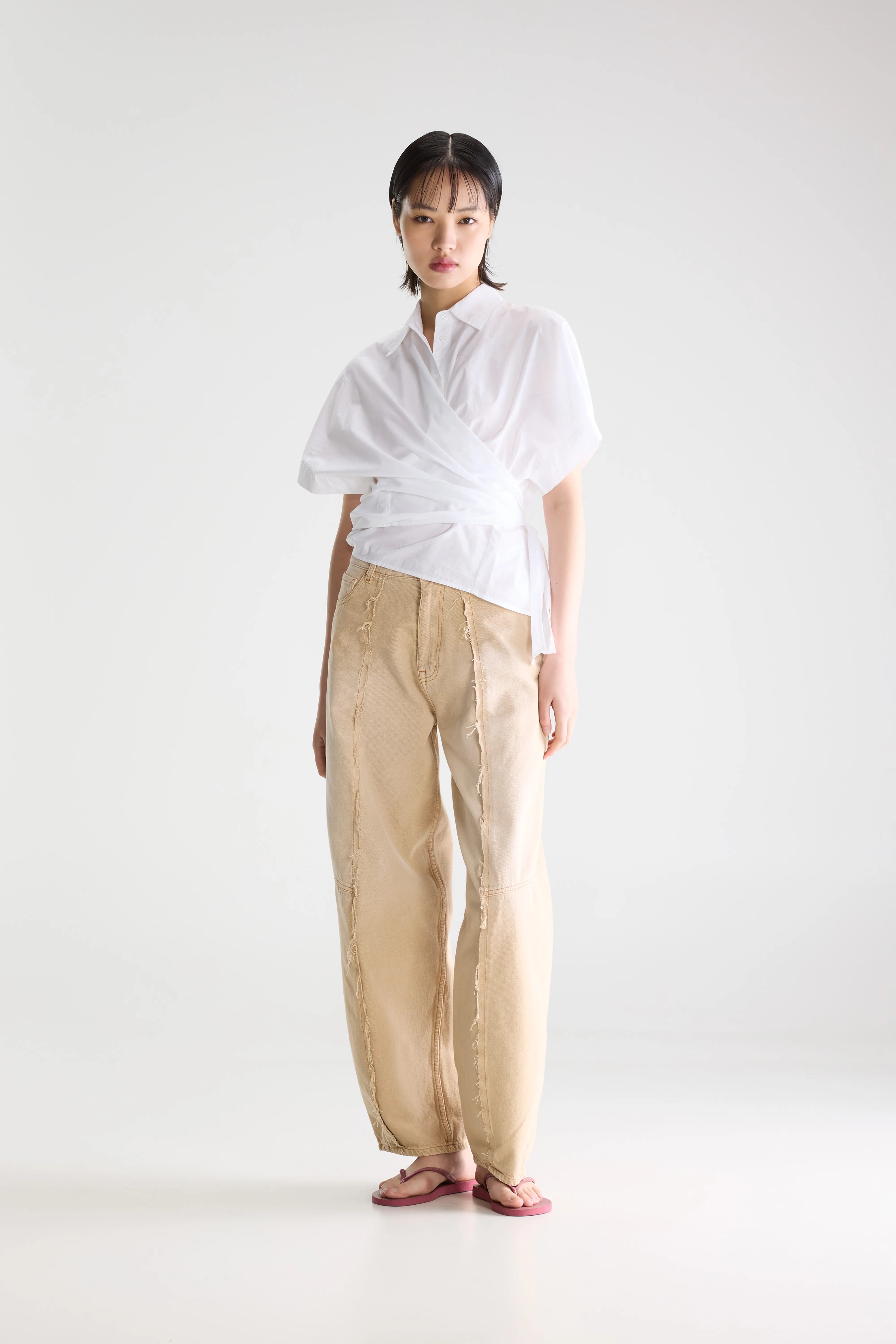 Blouse À Nouer Coral - White Pour Femme | Bellerose