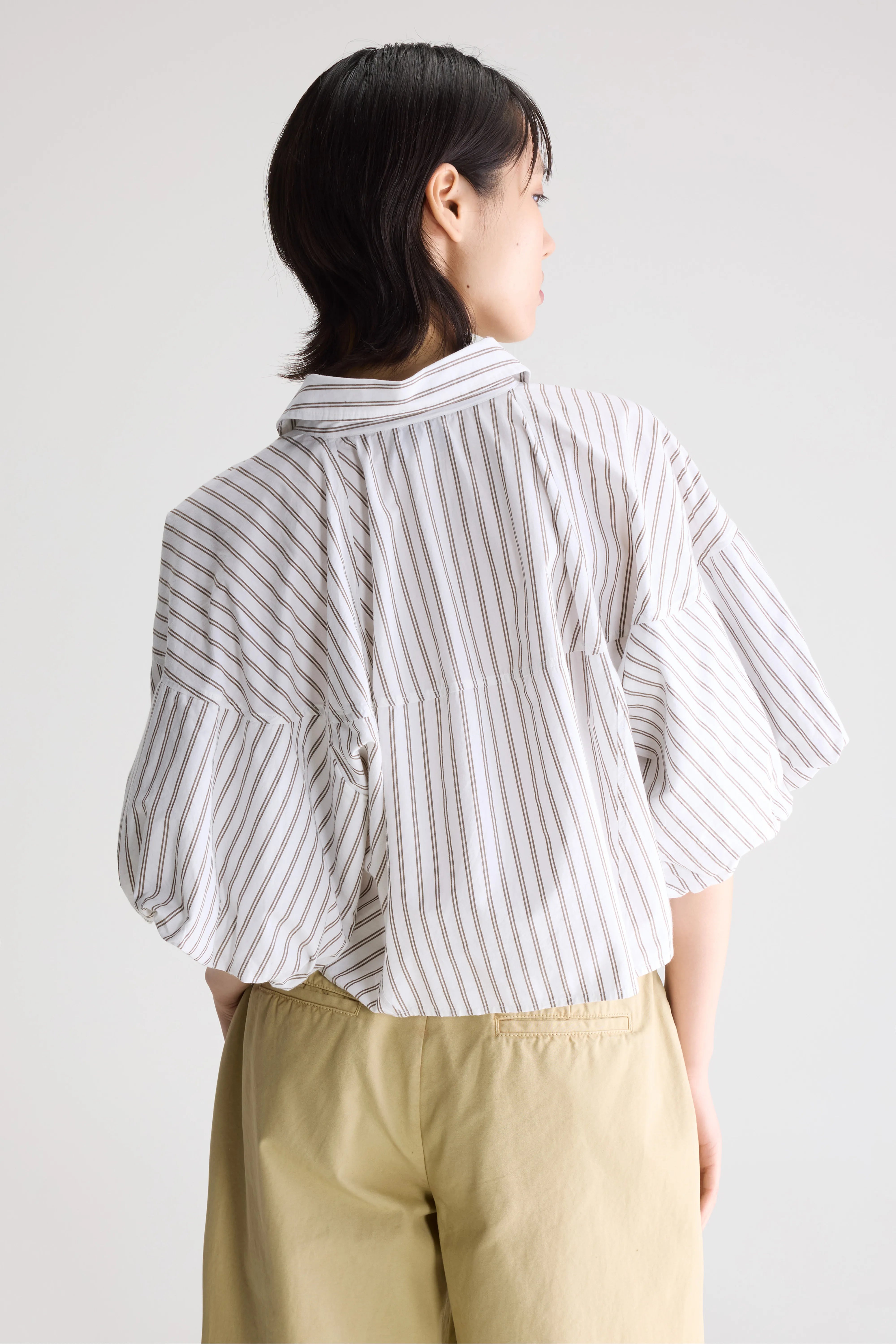 Cassy Balloon Shirt - Latte / Vintage white For Women | Bellerose