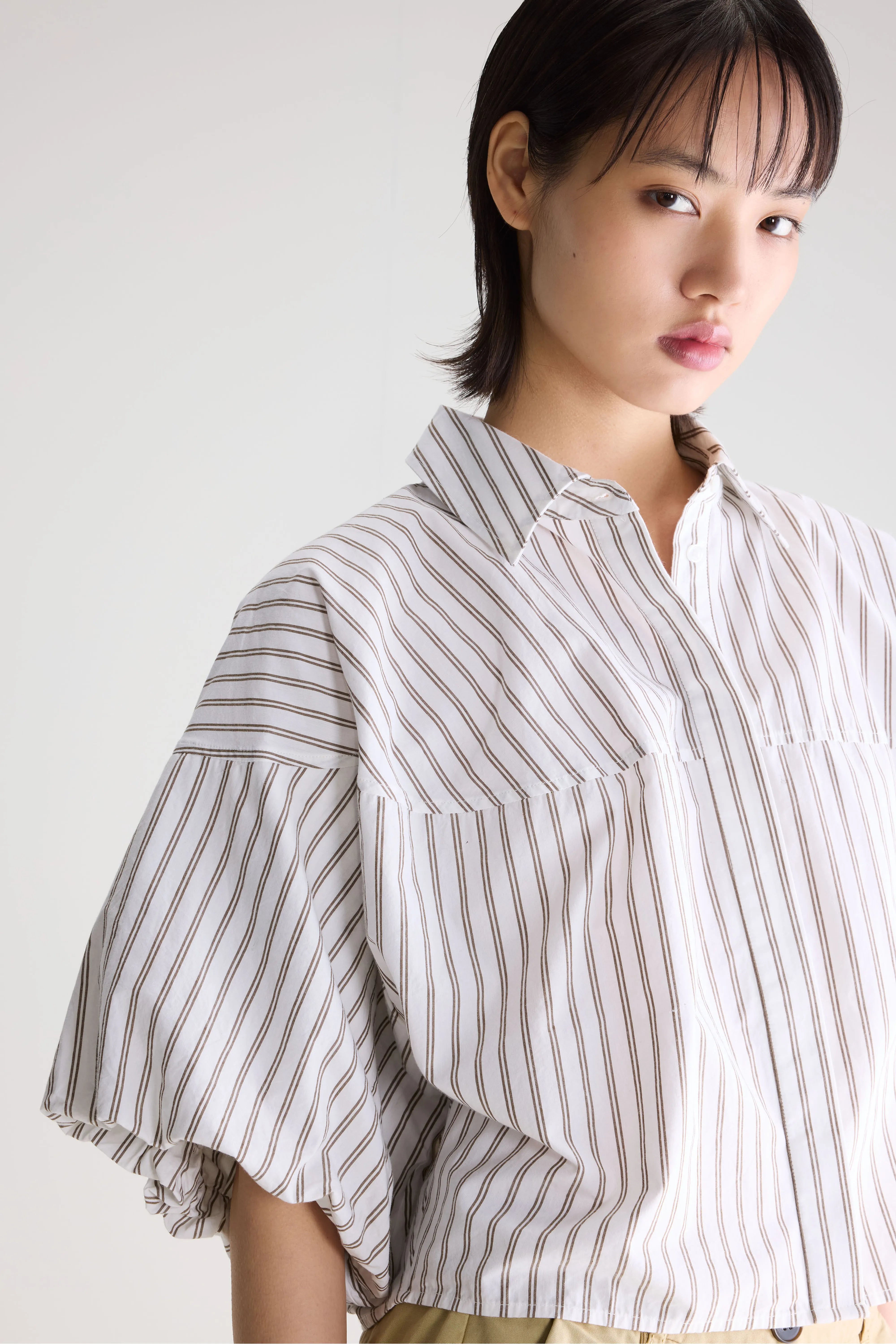 Cassy Balloon Shirt - Latte / Vintage white For Women | Bellerose