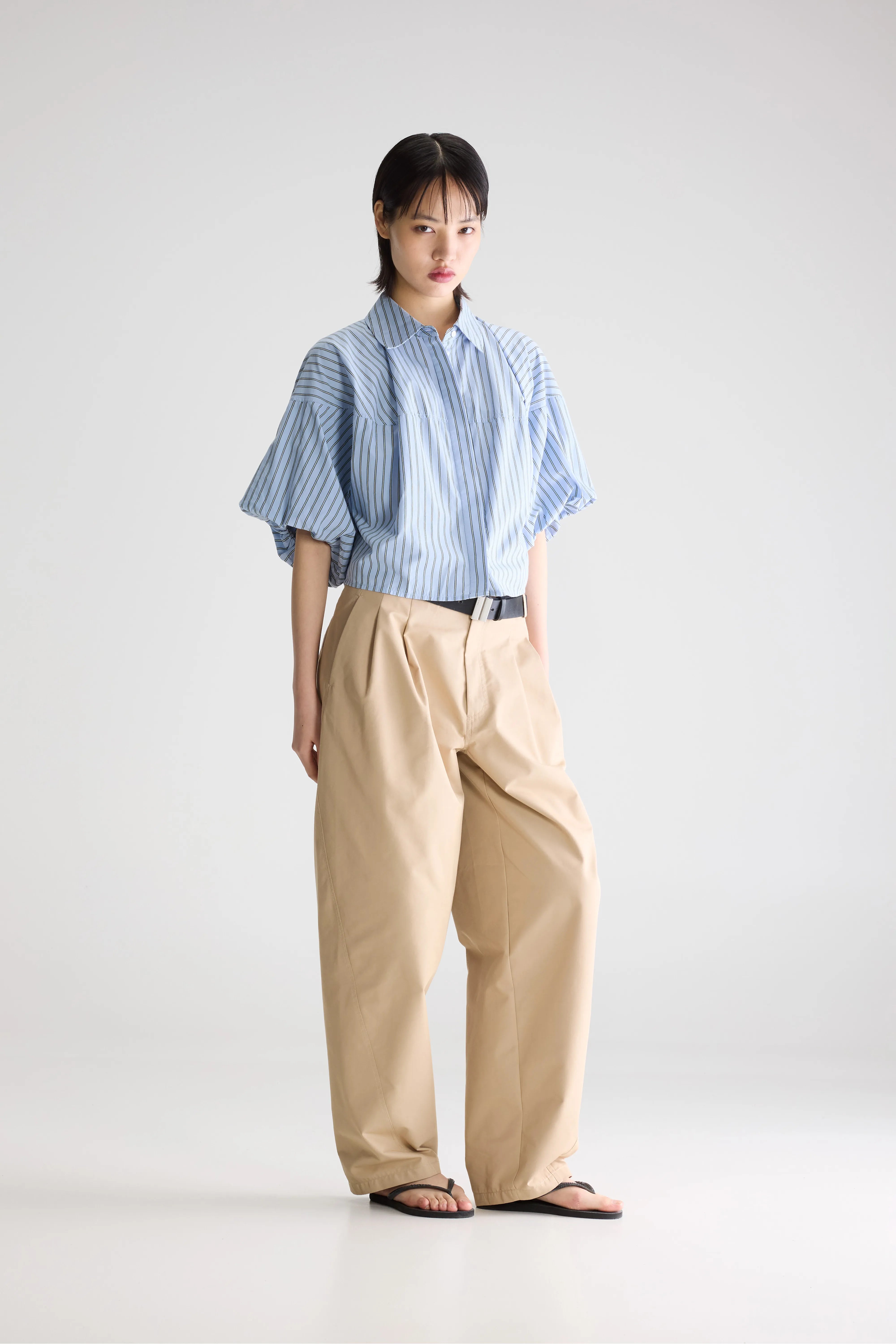 Chemise Ballon Cassy - Blue shirt / Off black / Vintage white Pour Femme | Bellerose