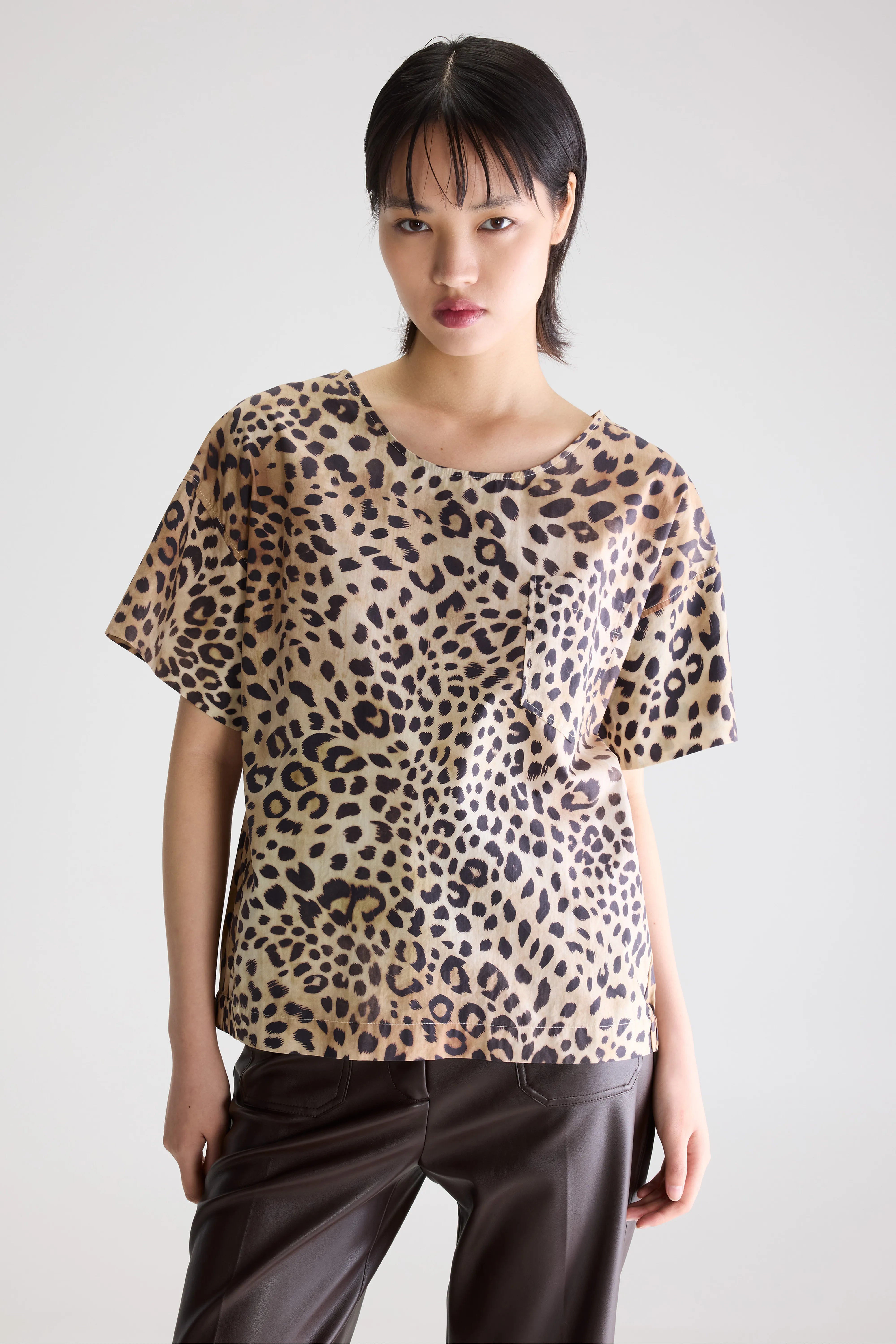 Soleil Blouse Met Korte Mouwen - Cream / Dark roast / Malt Voor Dames | Bellerose