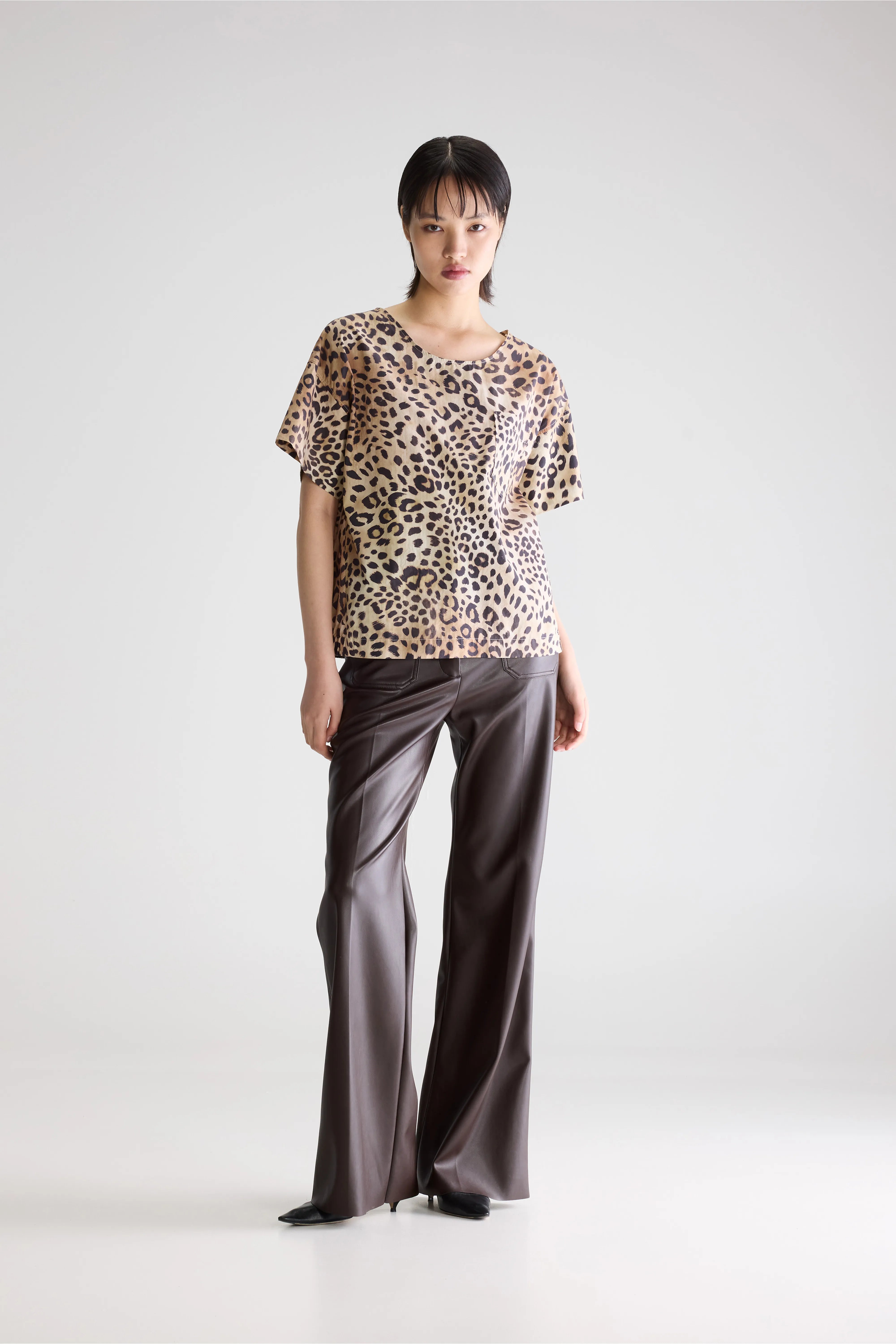 Soleil Blouse Met Korte Mouwen - Cream / Dark roast / Malt Voor Dames | Bellerose