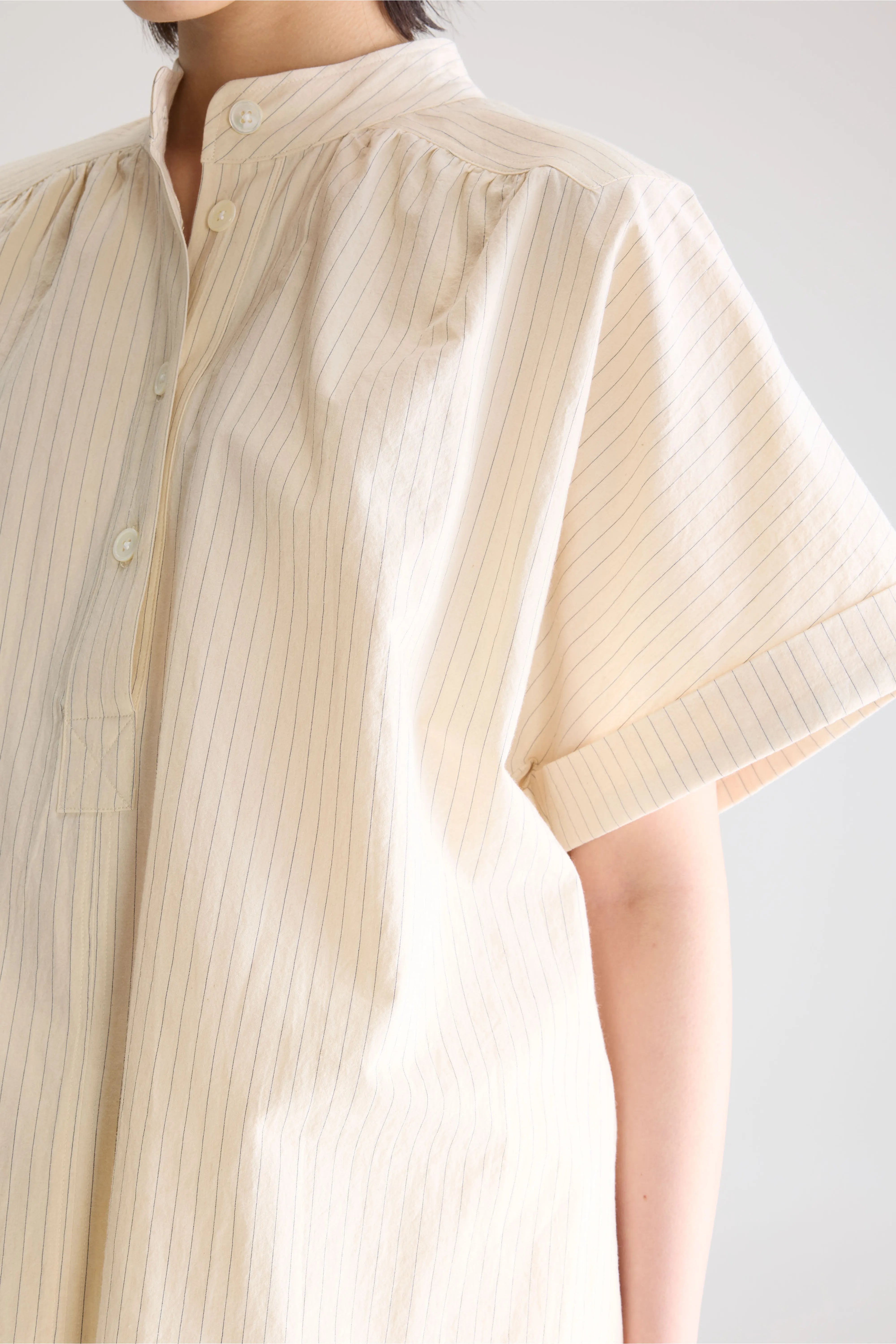 Blouse À Manches Courtes Pear - Cream / Storm Pour Femme | Bellerose