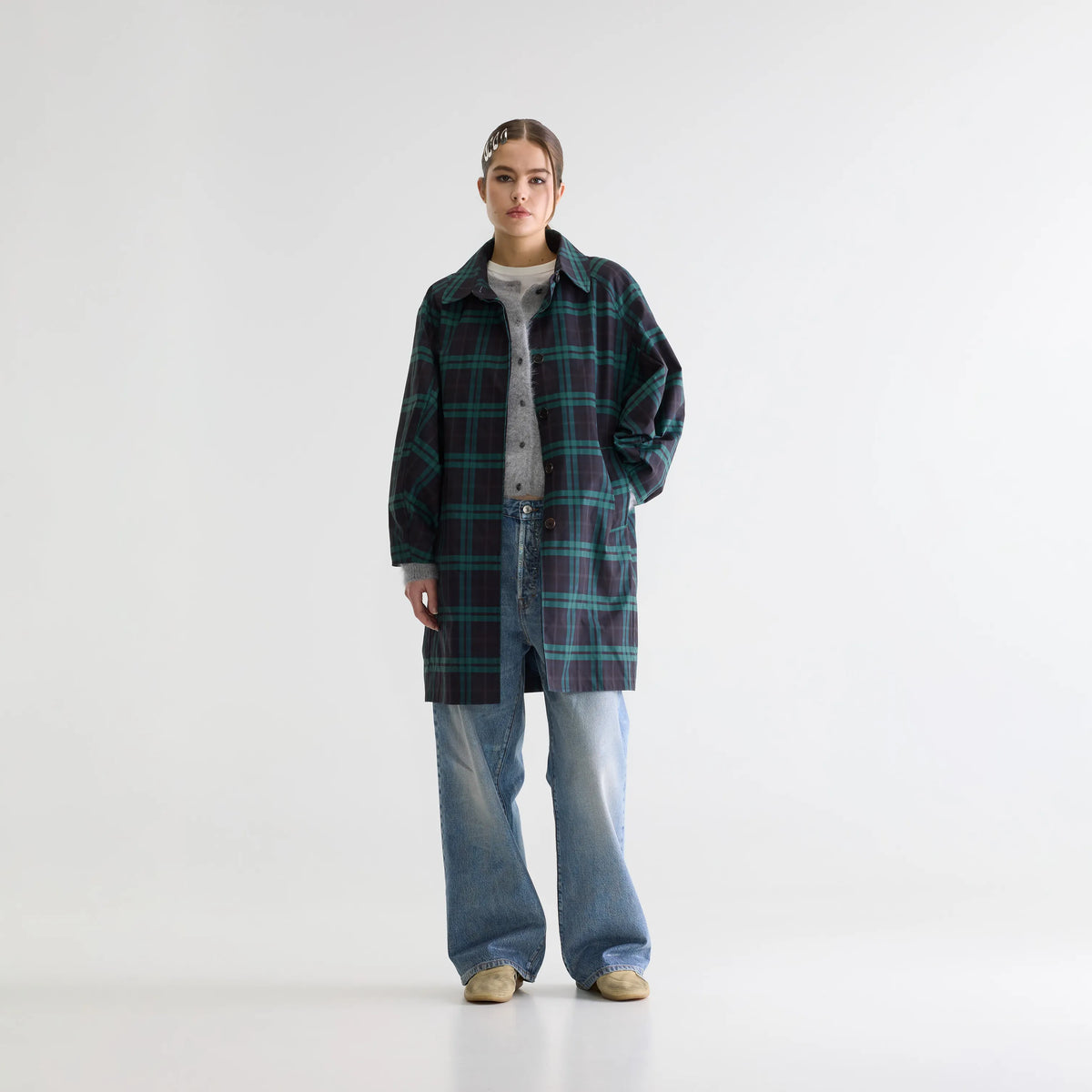 Women's relaxed tartan trench coat | Bellerose
