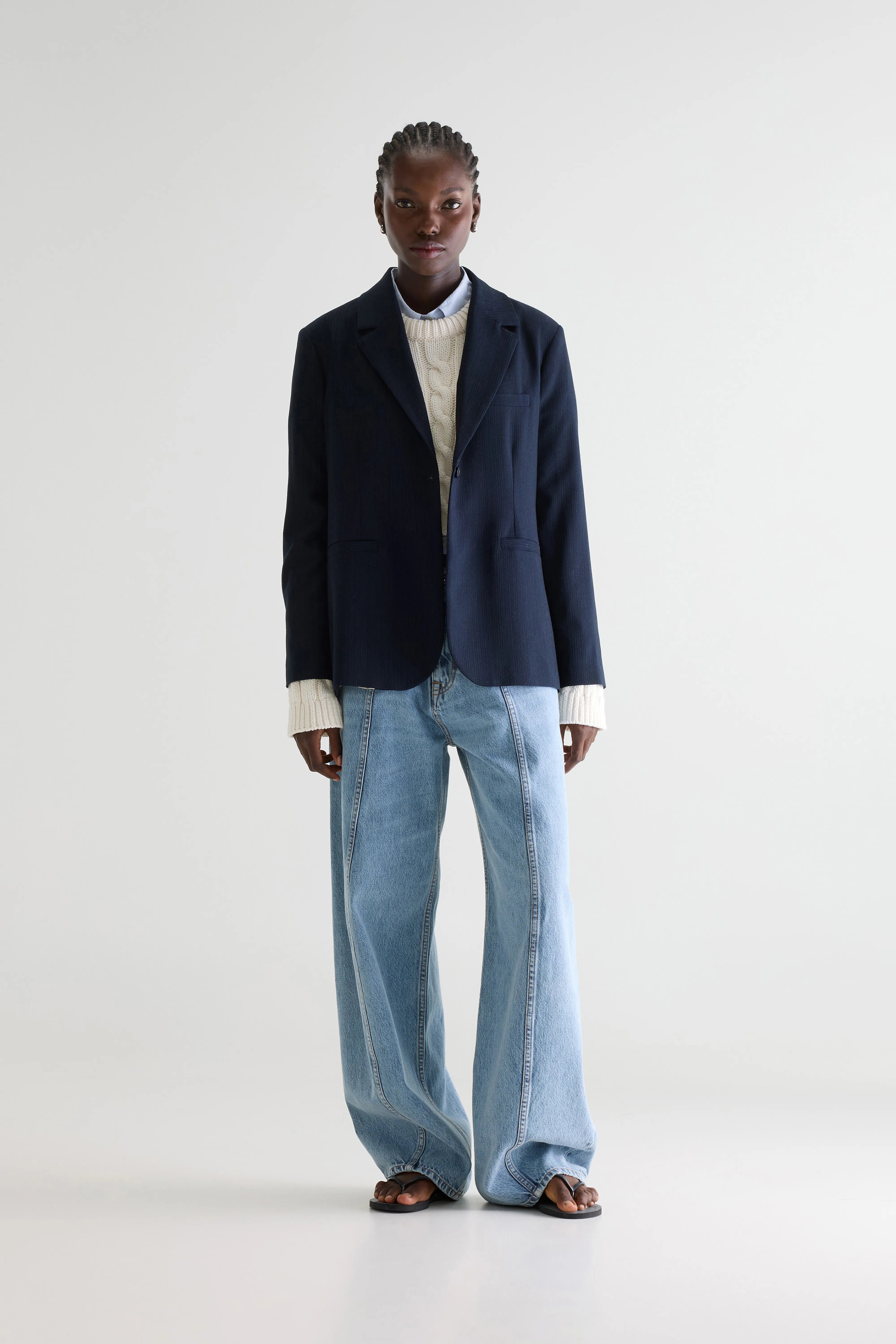 Valenti Klassieke Blazer - Ecru / Navy Voor Dames | Bellerose