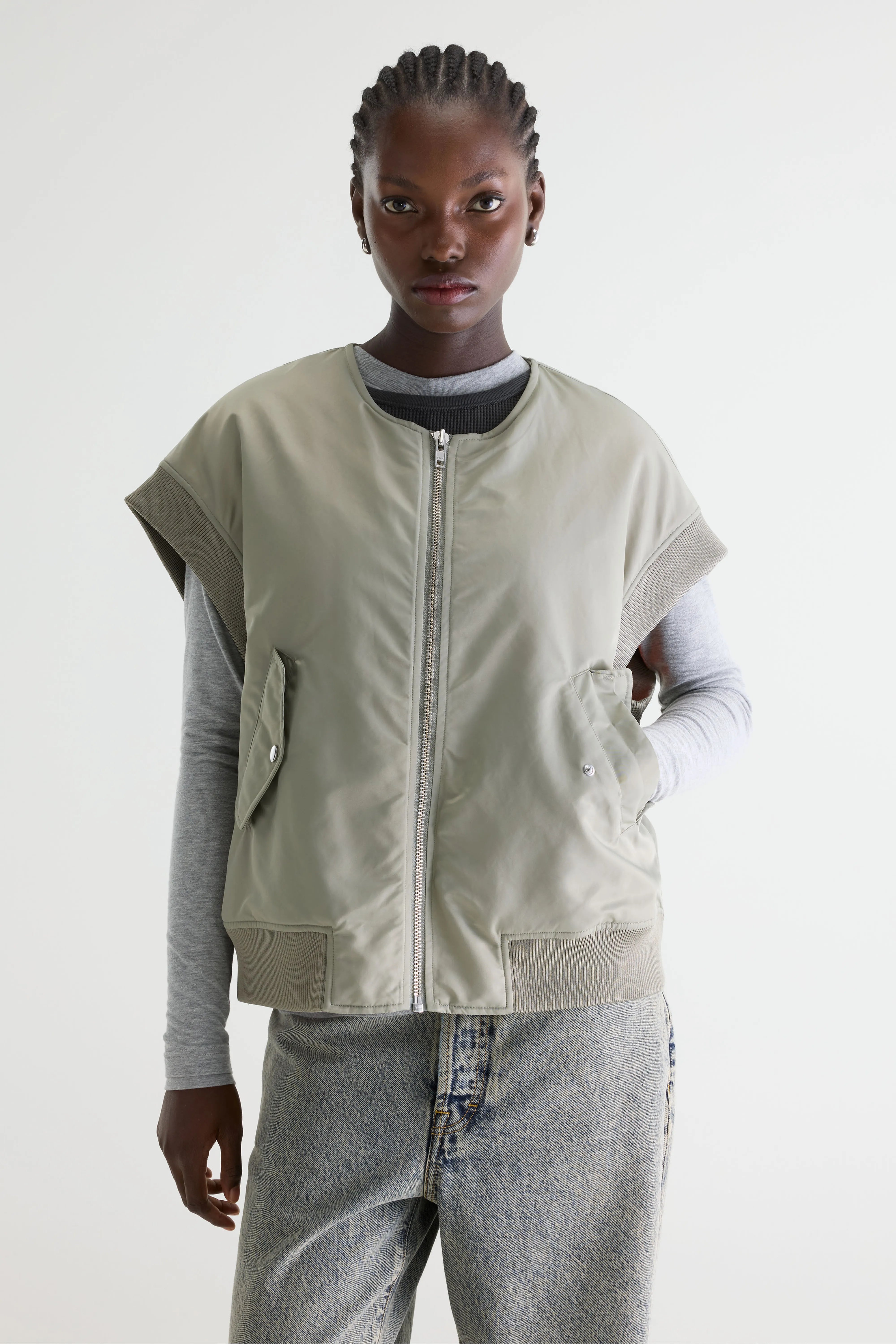 Blouson zippé sans manches polaire Rose Blouson zippé sans manches polaire Rose