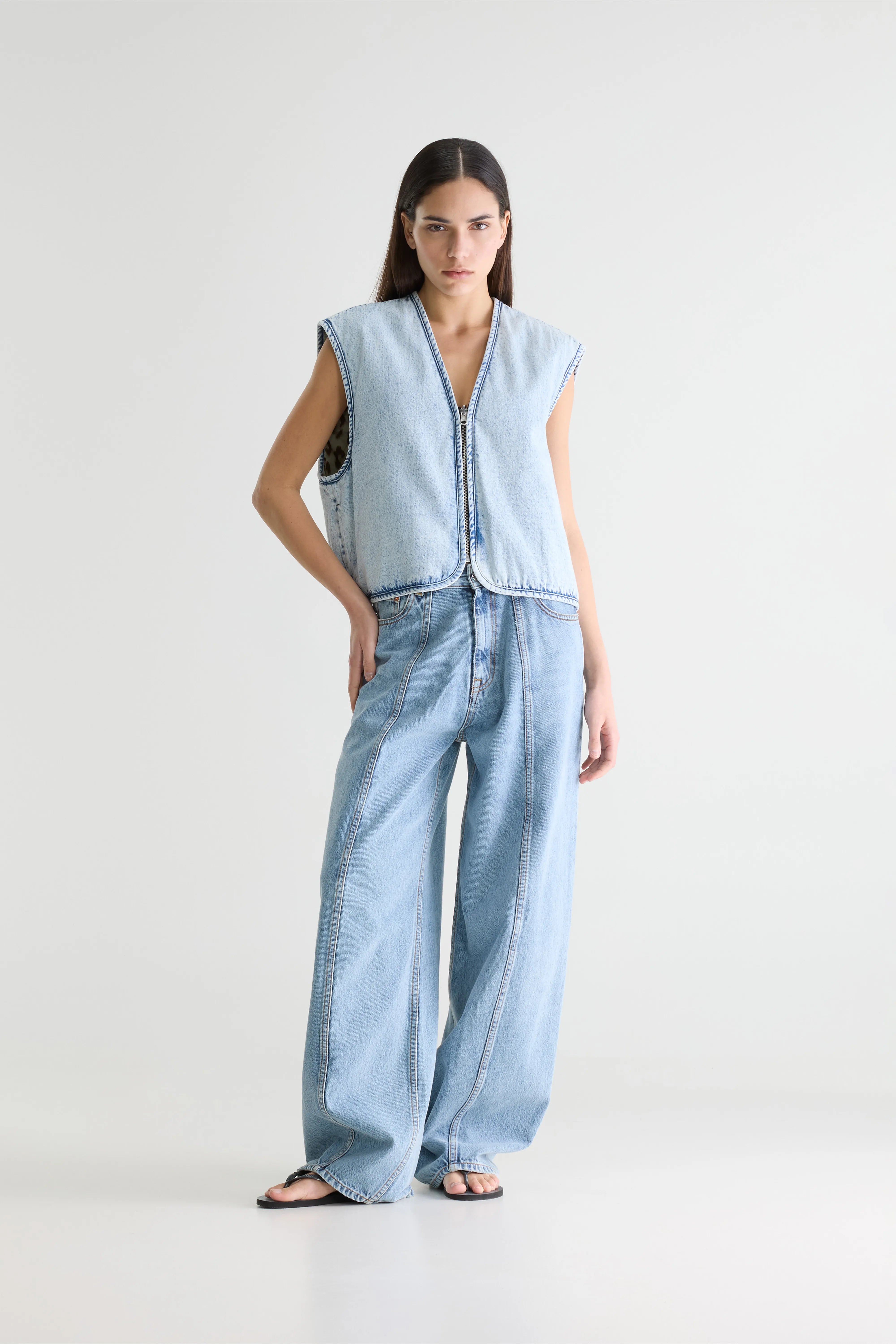 Joannie Sleeveless Jacket - Cord / Cream / Rafia For Women | Bellerose