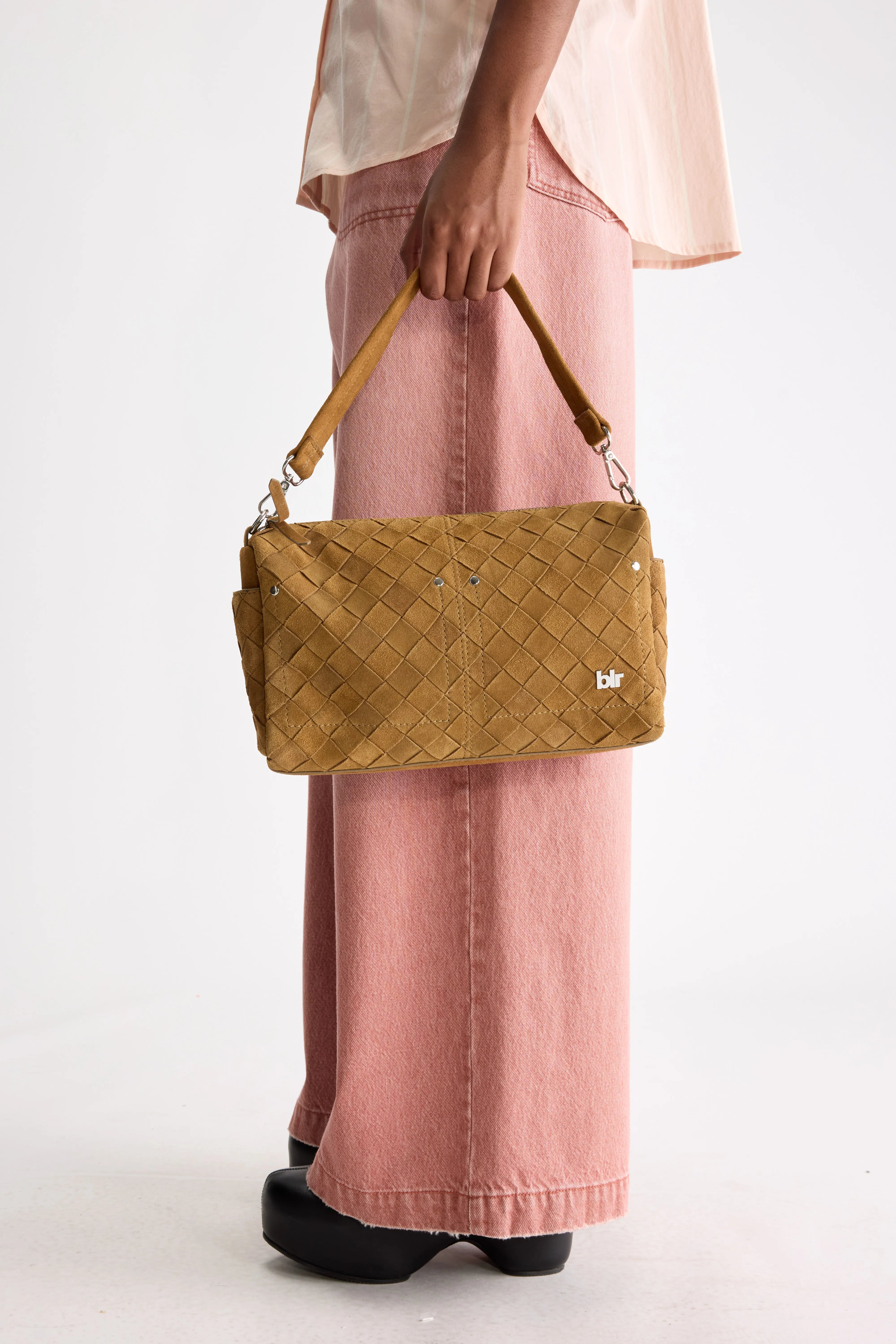 Freyday BT02 Dames suède handtas metallic look Freyday BT02 Dames suède handtas metallic look