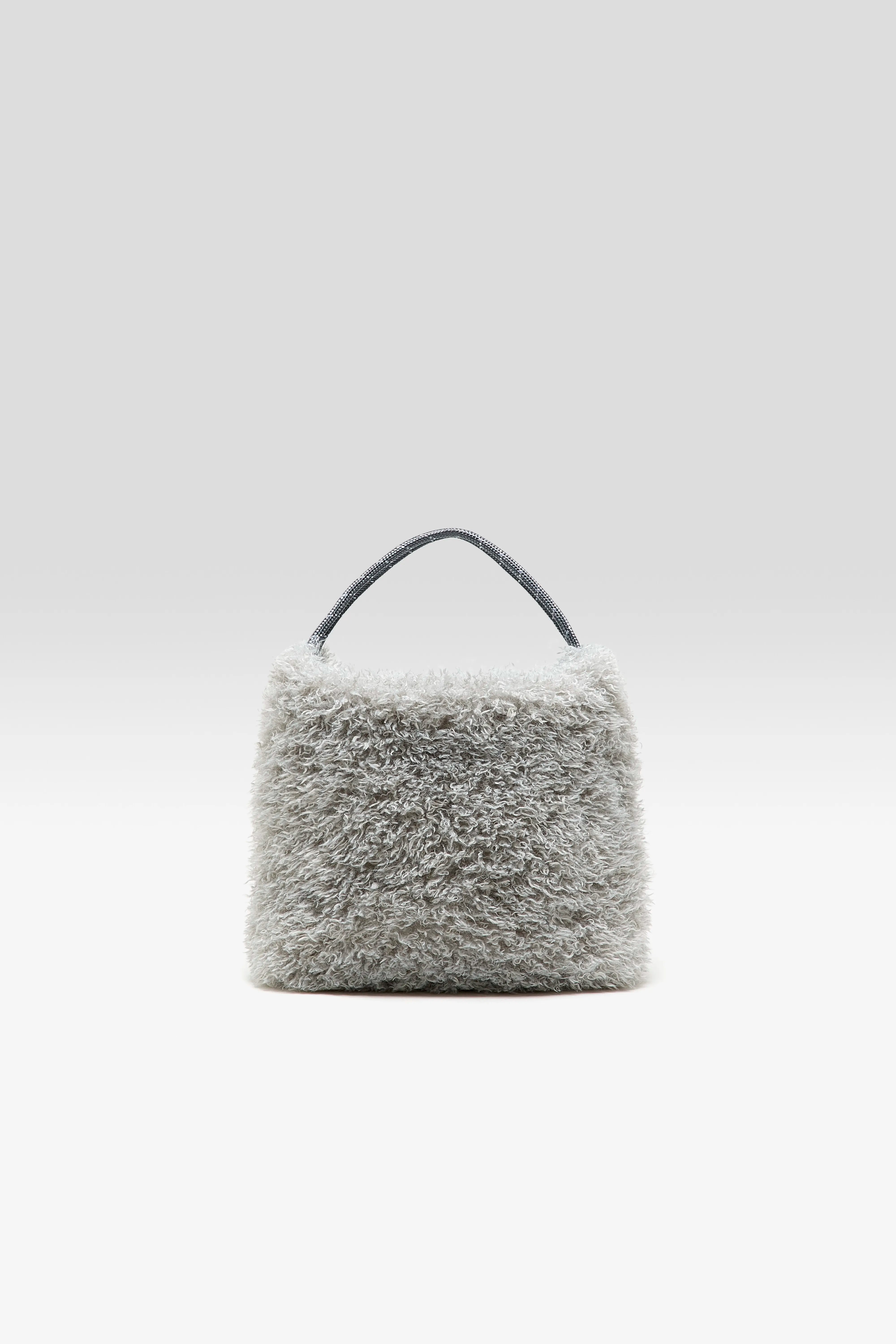 Helmin Faux Fur Schoudertas - Nickel / Orage Voor Dames | Bellerose
