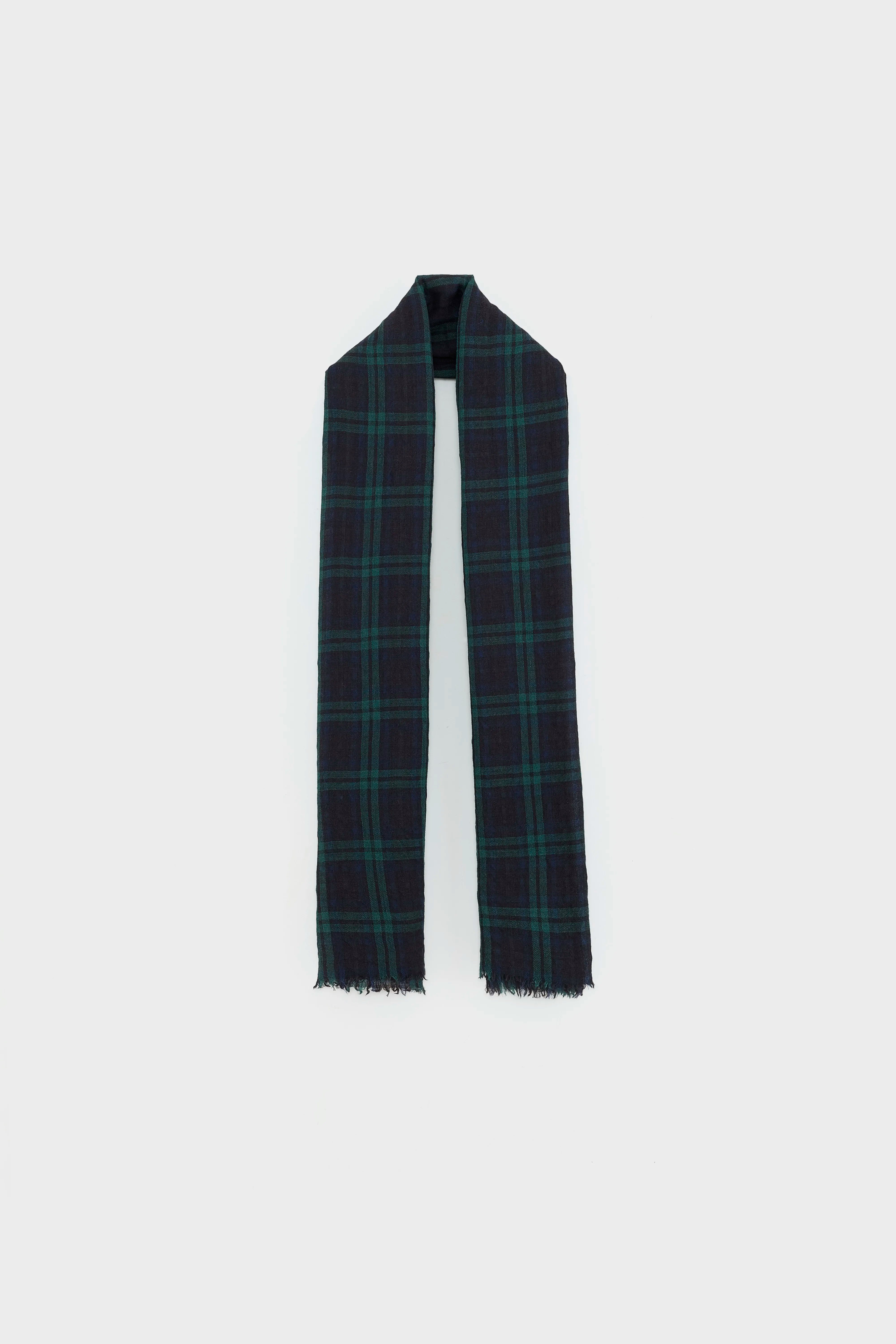 Écharpe À Carreaux Shiki - Bottle / Navy / Worker Pour Femme | Bellerose