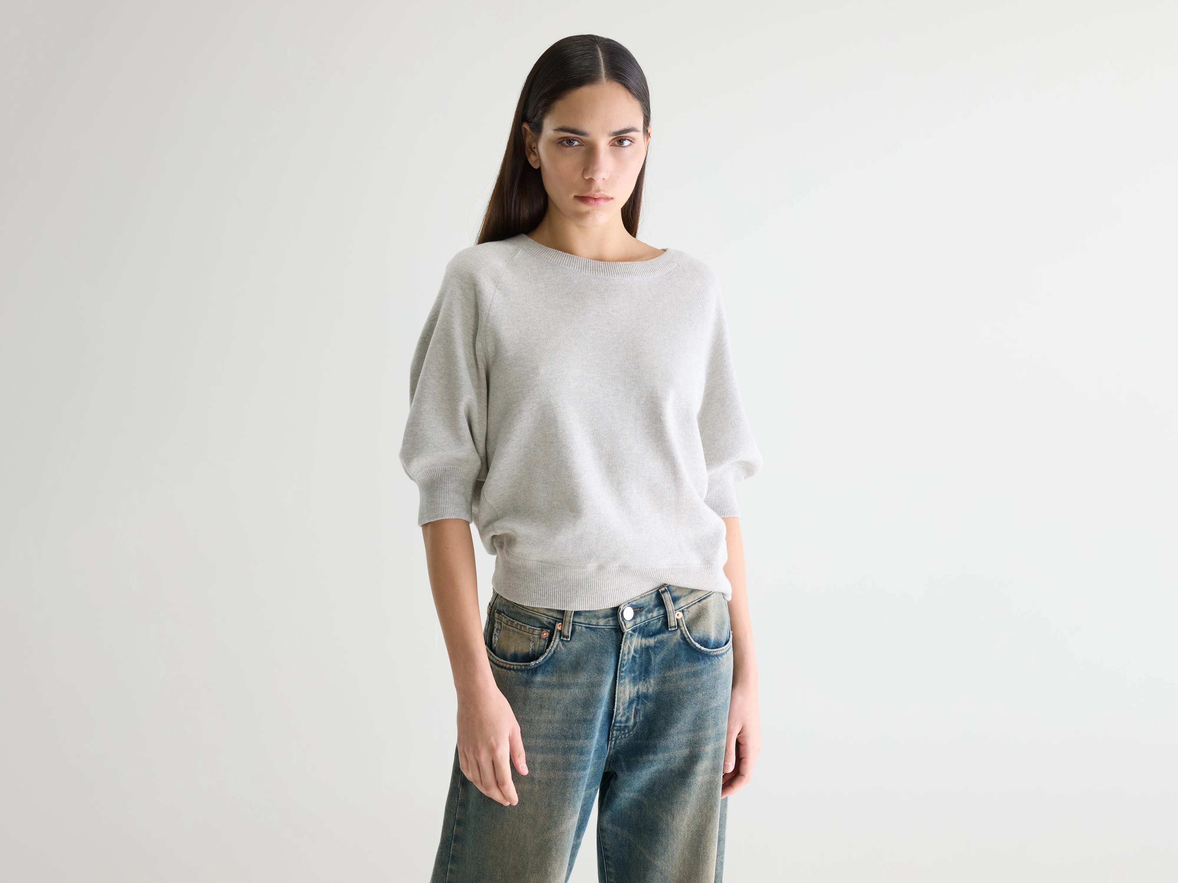 Anglet Crewneck Sweater - Oyster For Women | Bellerose