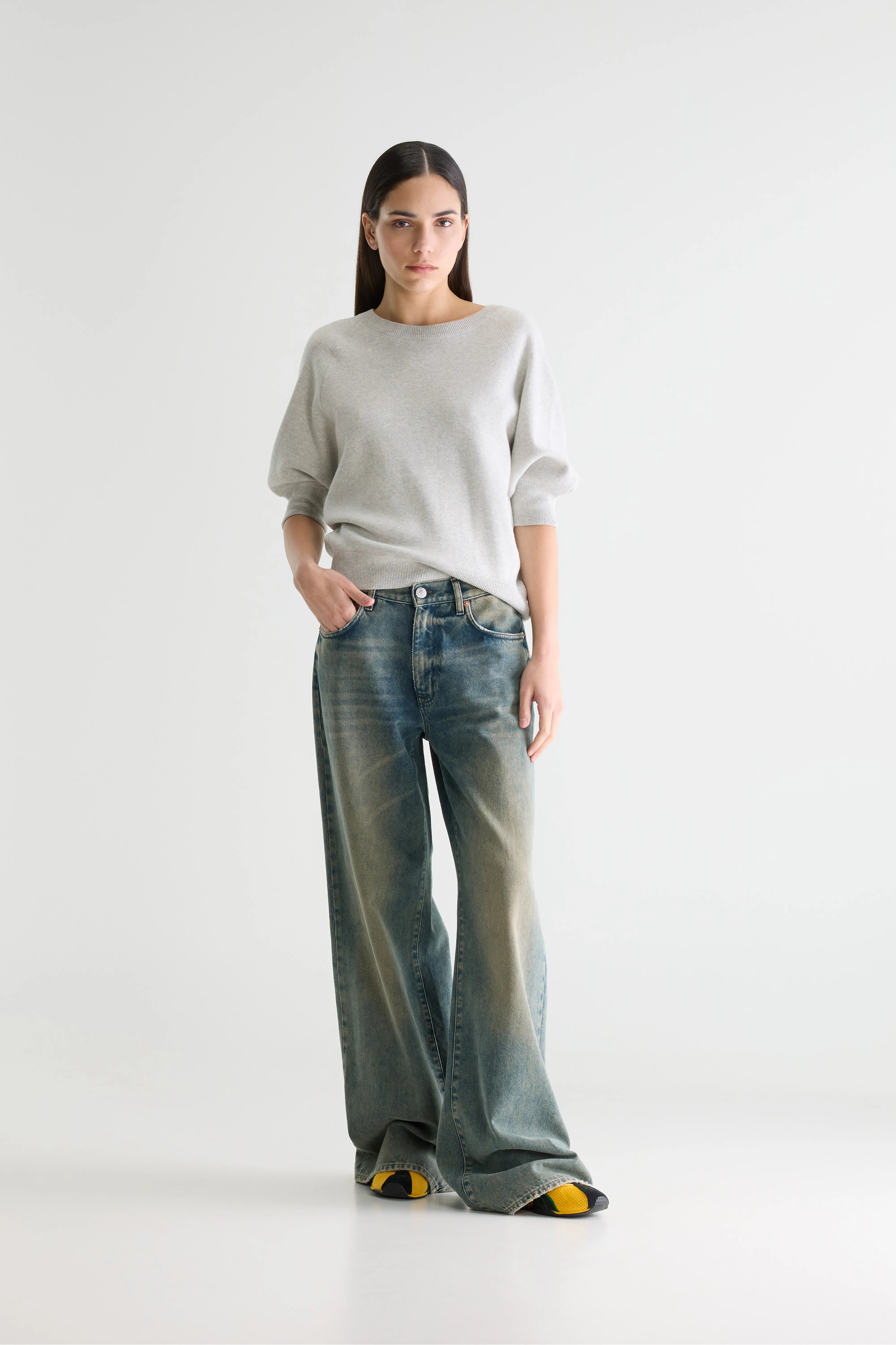 Anglet Trui Met Ronde Hals - Oyster Voor Dames | Bellerose