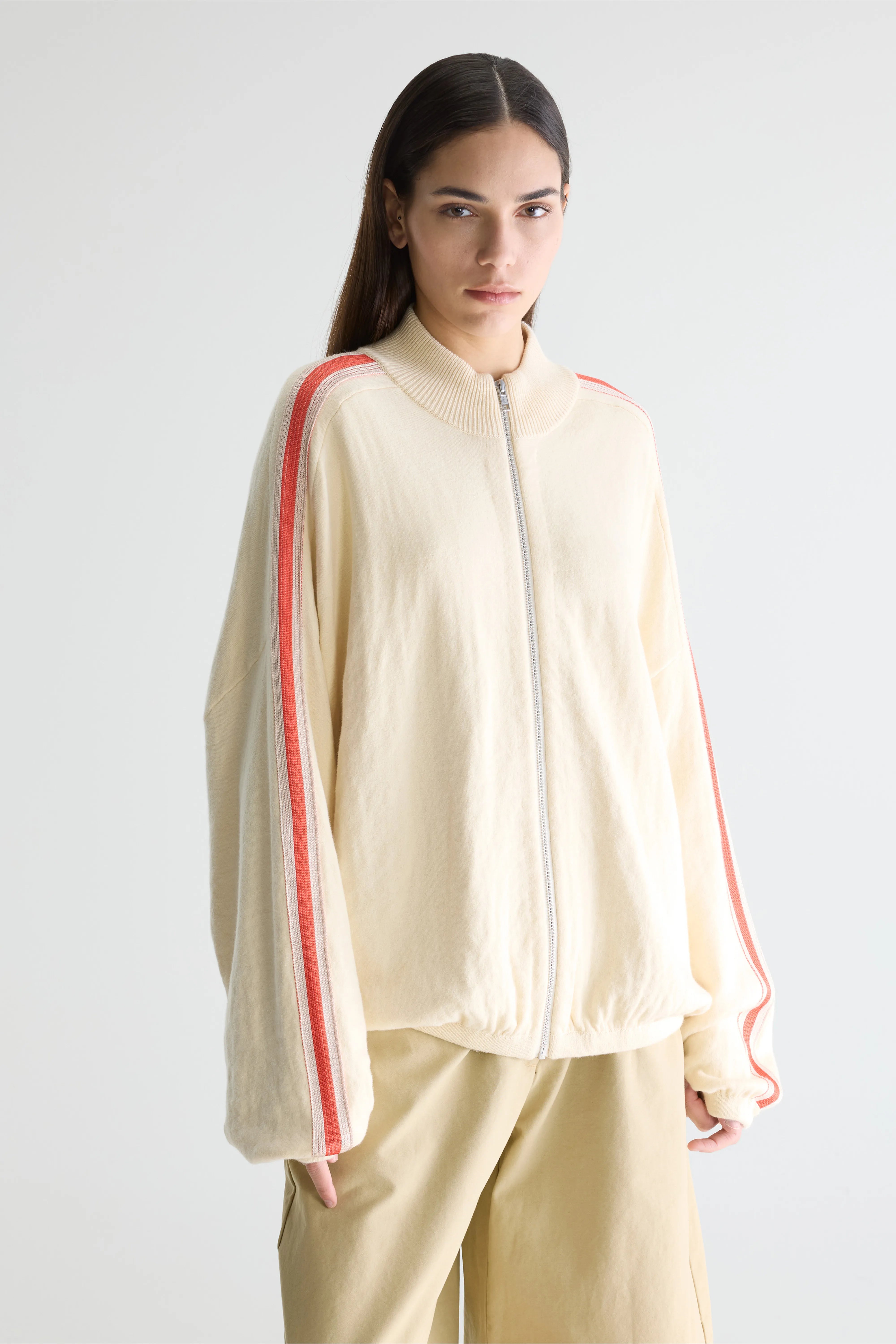 Cardigan Zippé Gerta - Brick / Milky way / Oyster Pour Femme | Bellerose