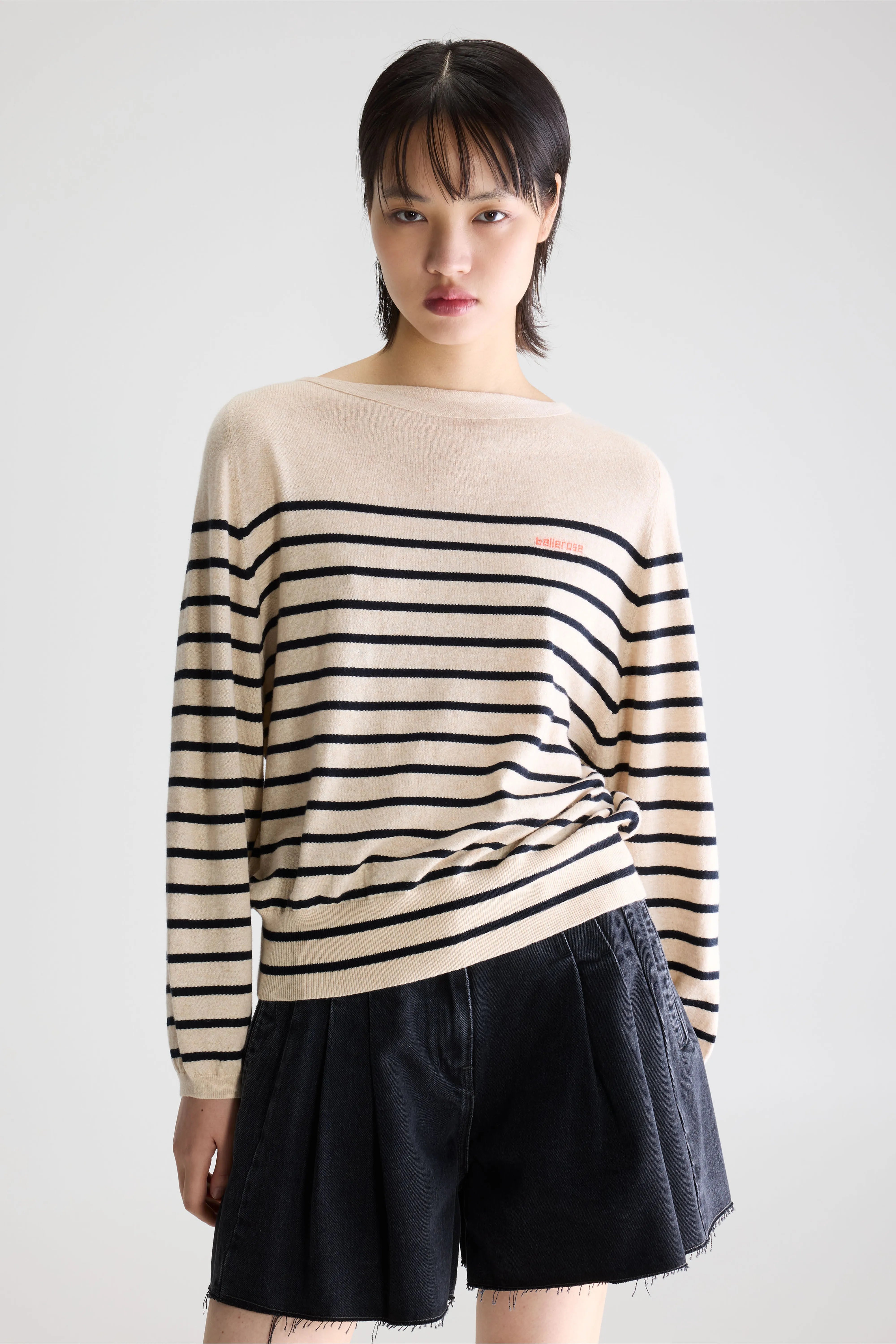 Geros Relaxed Sweater - Meteora / Navy / Oatmeal For Women | Bellerose