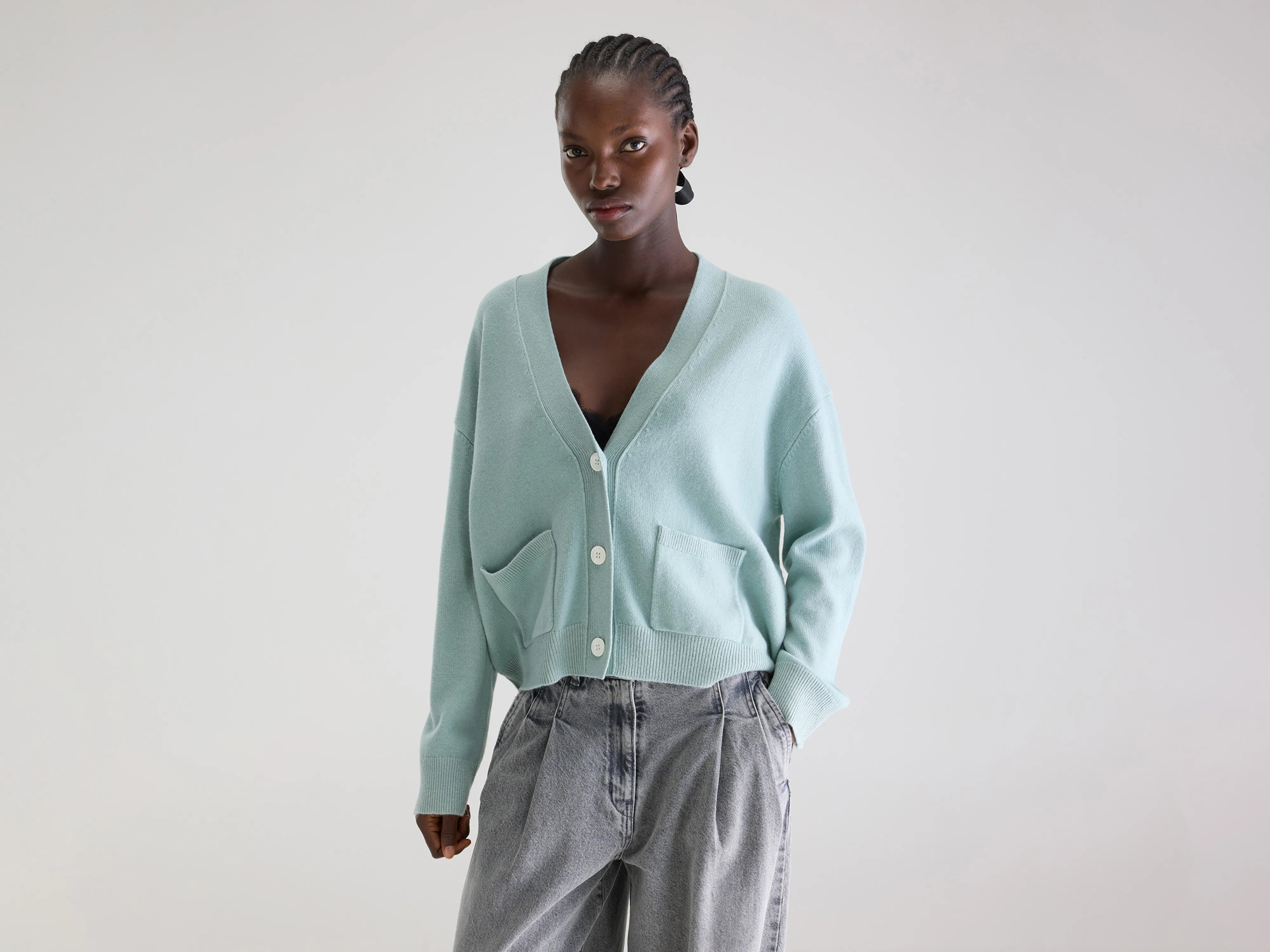 Cardigan boxy Gakkin (261 / W / JADEITE)