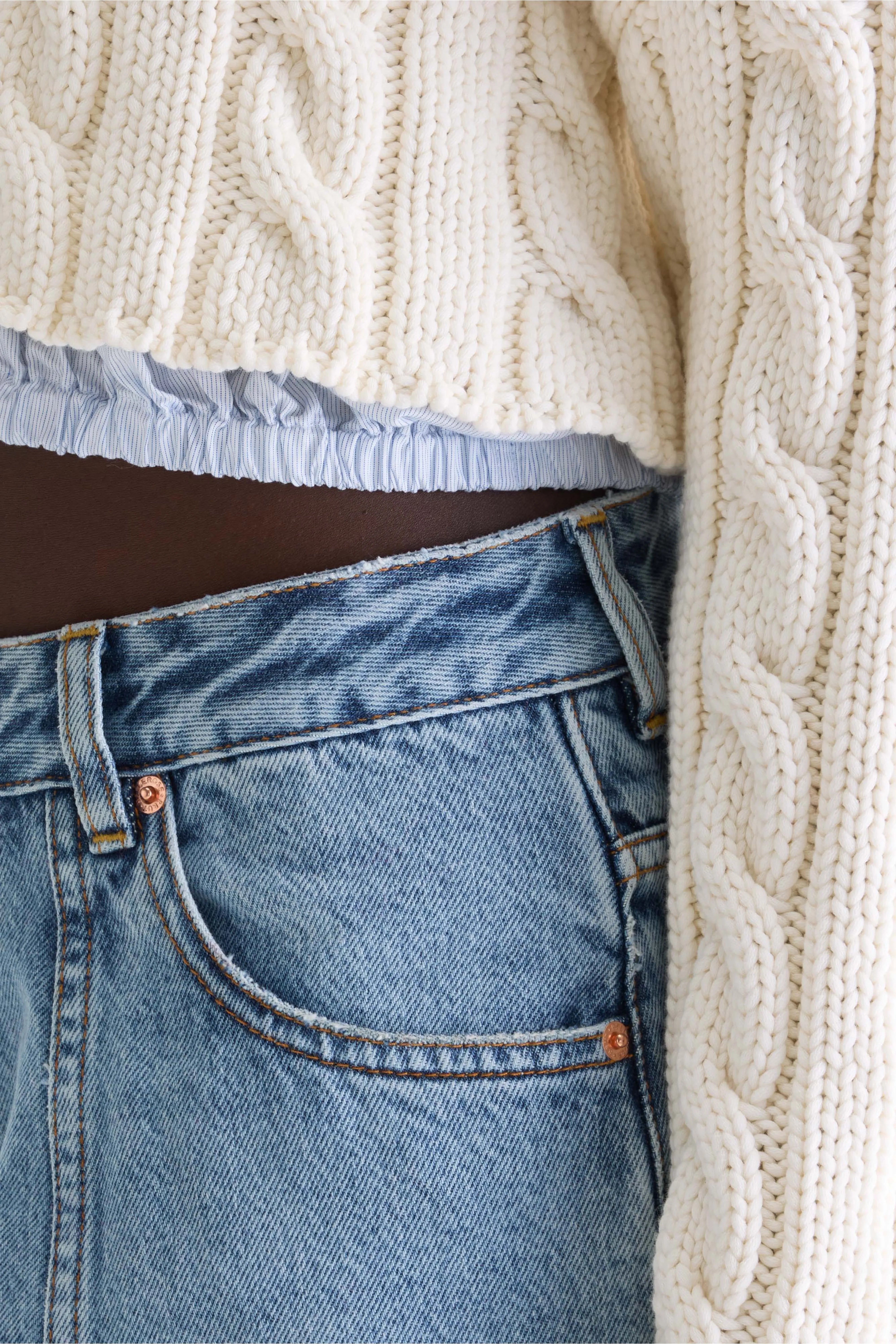 Ler Kabeltrui - Off white Voor Dames | Bellerose