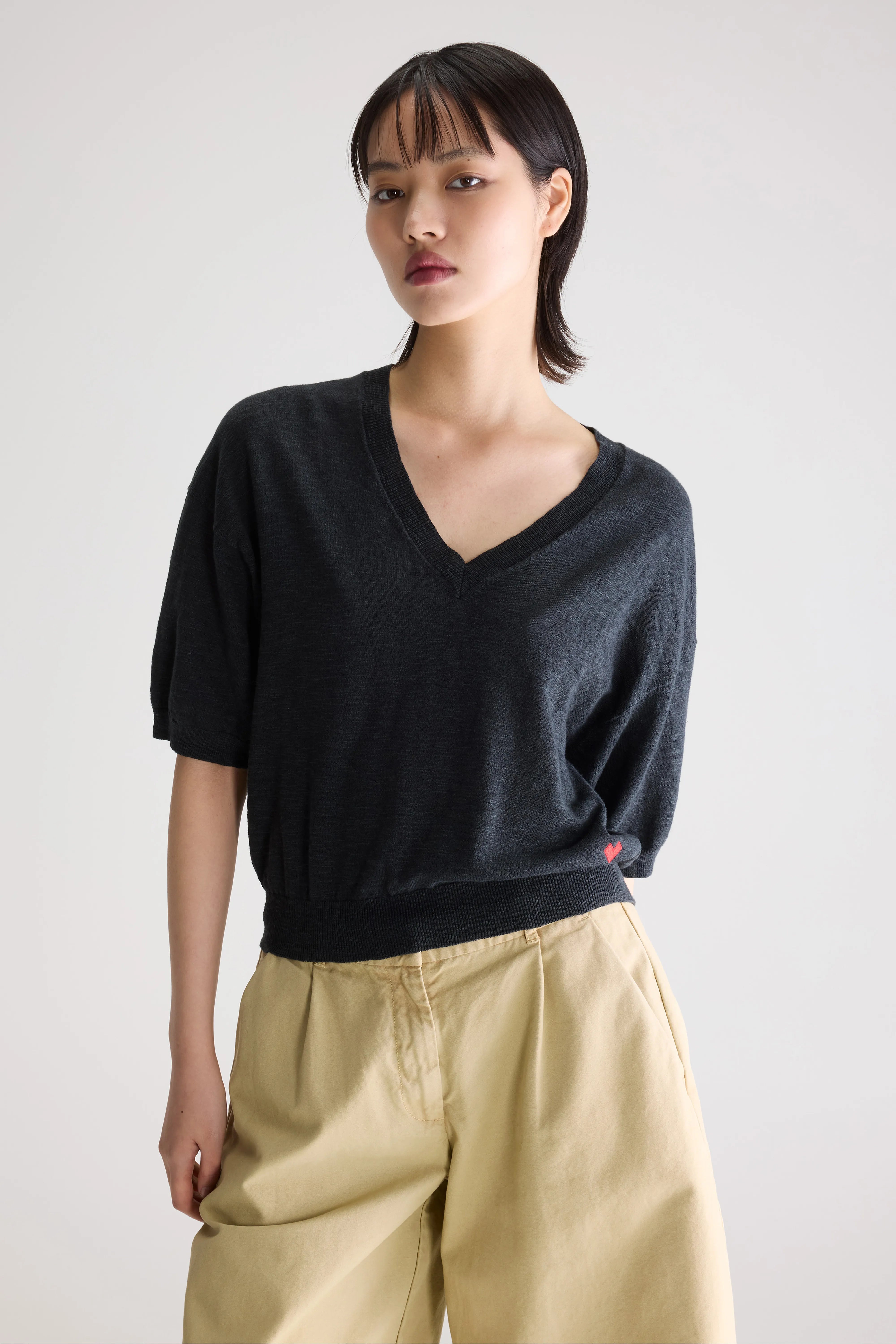 Dadif V-neck Sweater - Pirate For Women | Bellerose