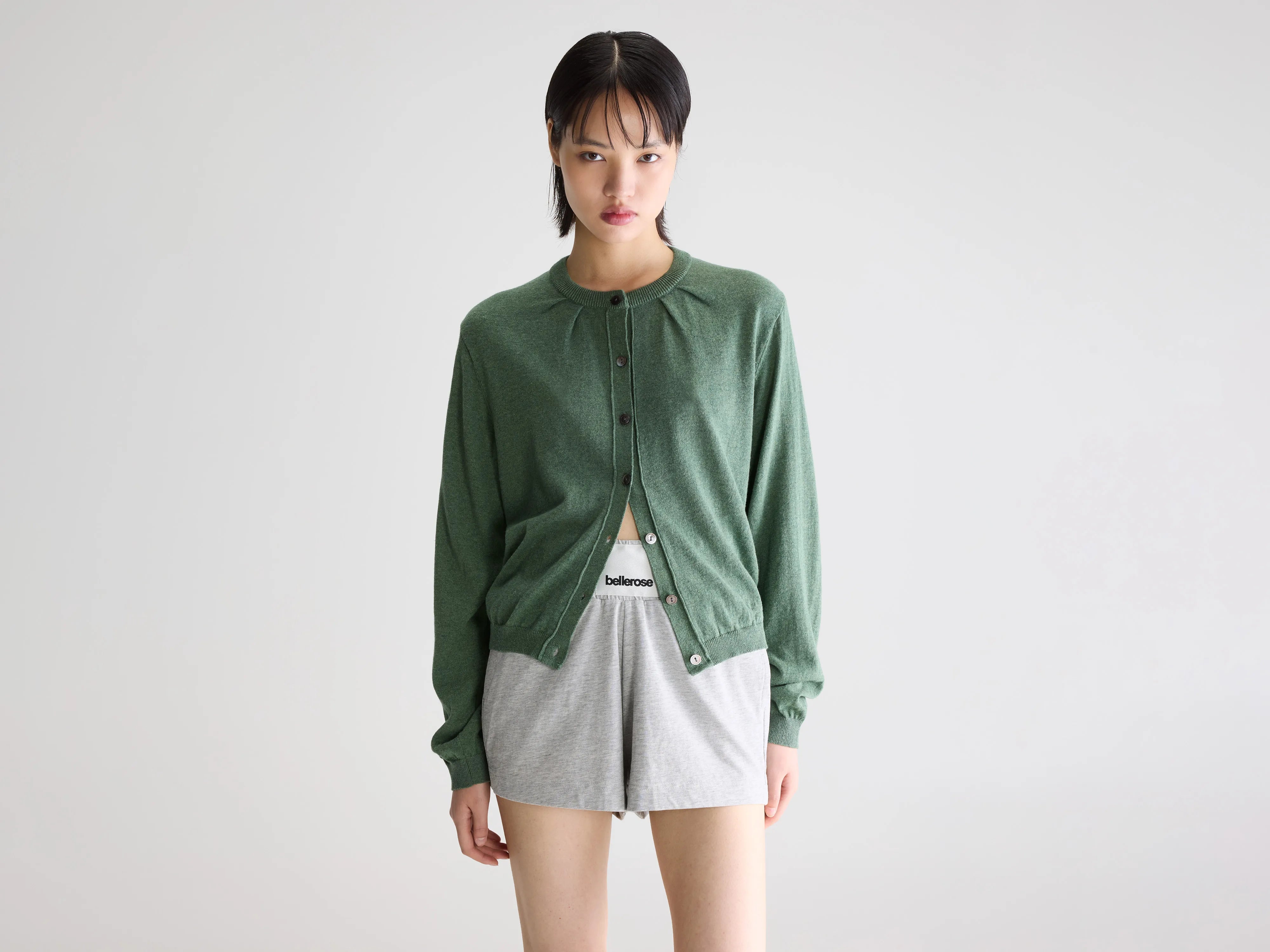 North cardigan met ronde hals (261 / W / THYME)