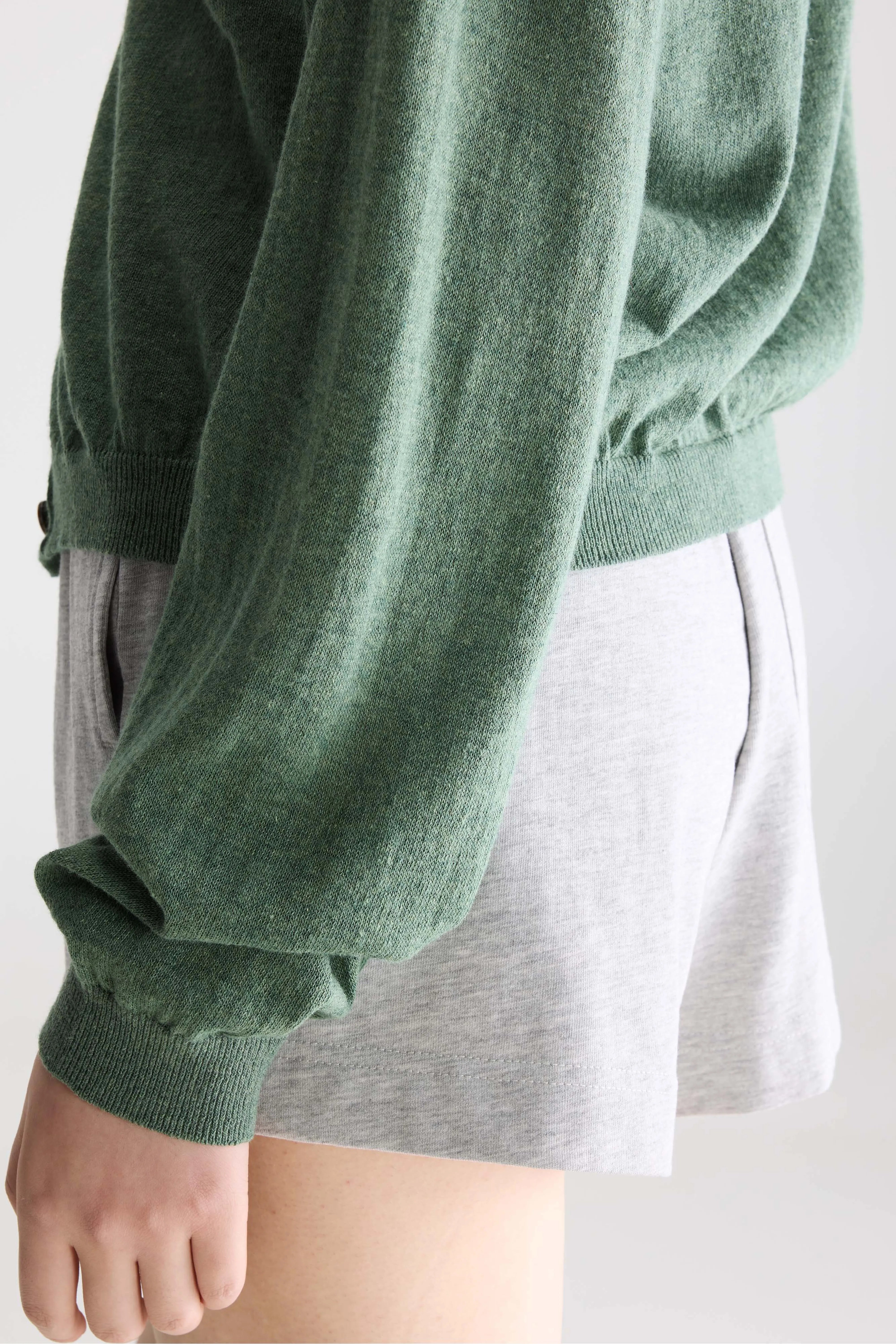 North cardigan met ronde hals (261 / W / THYME)