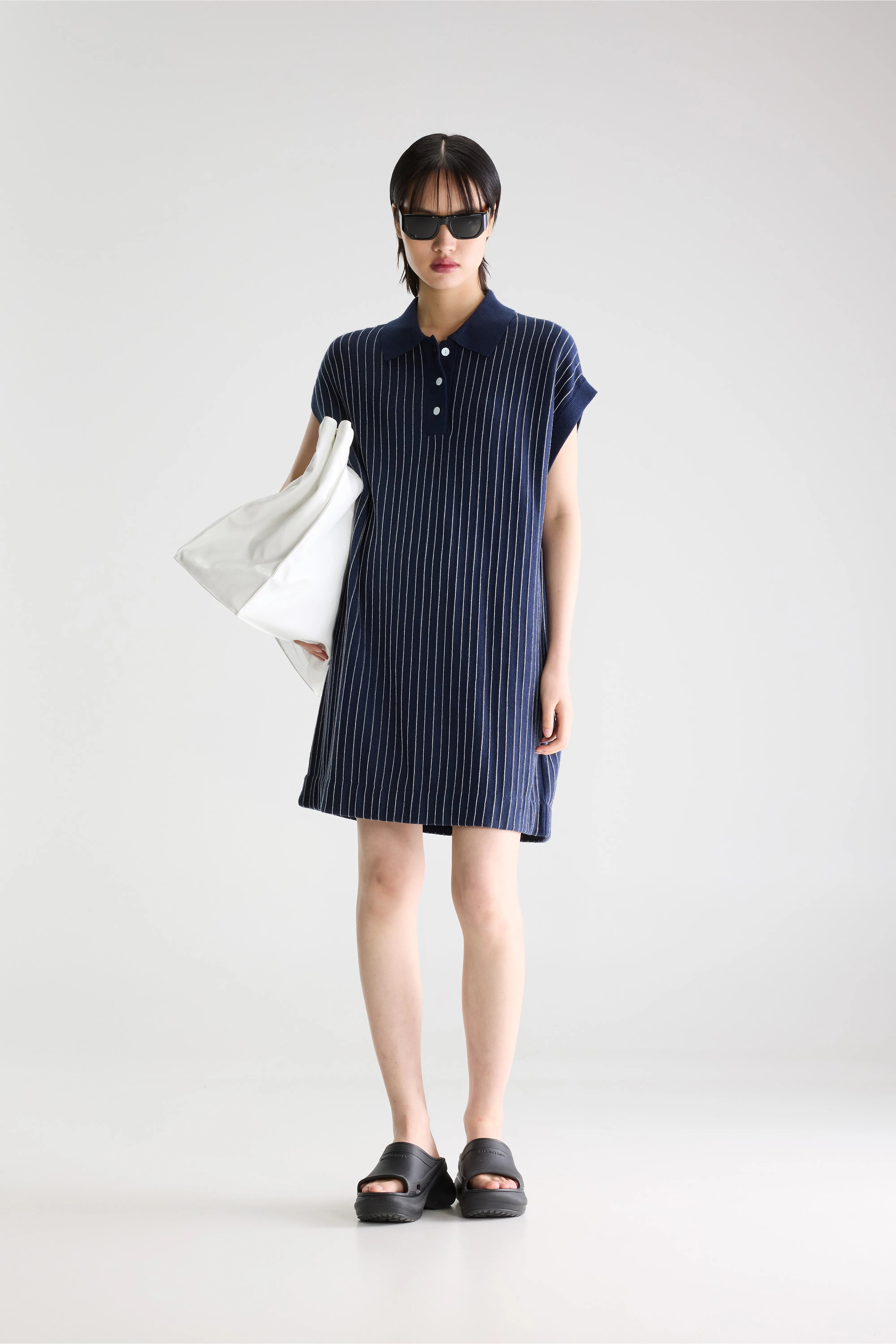 Sleeveless navy knit dress for women | Bellerose Sleeveless navy knit dress for women | Bellerose