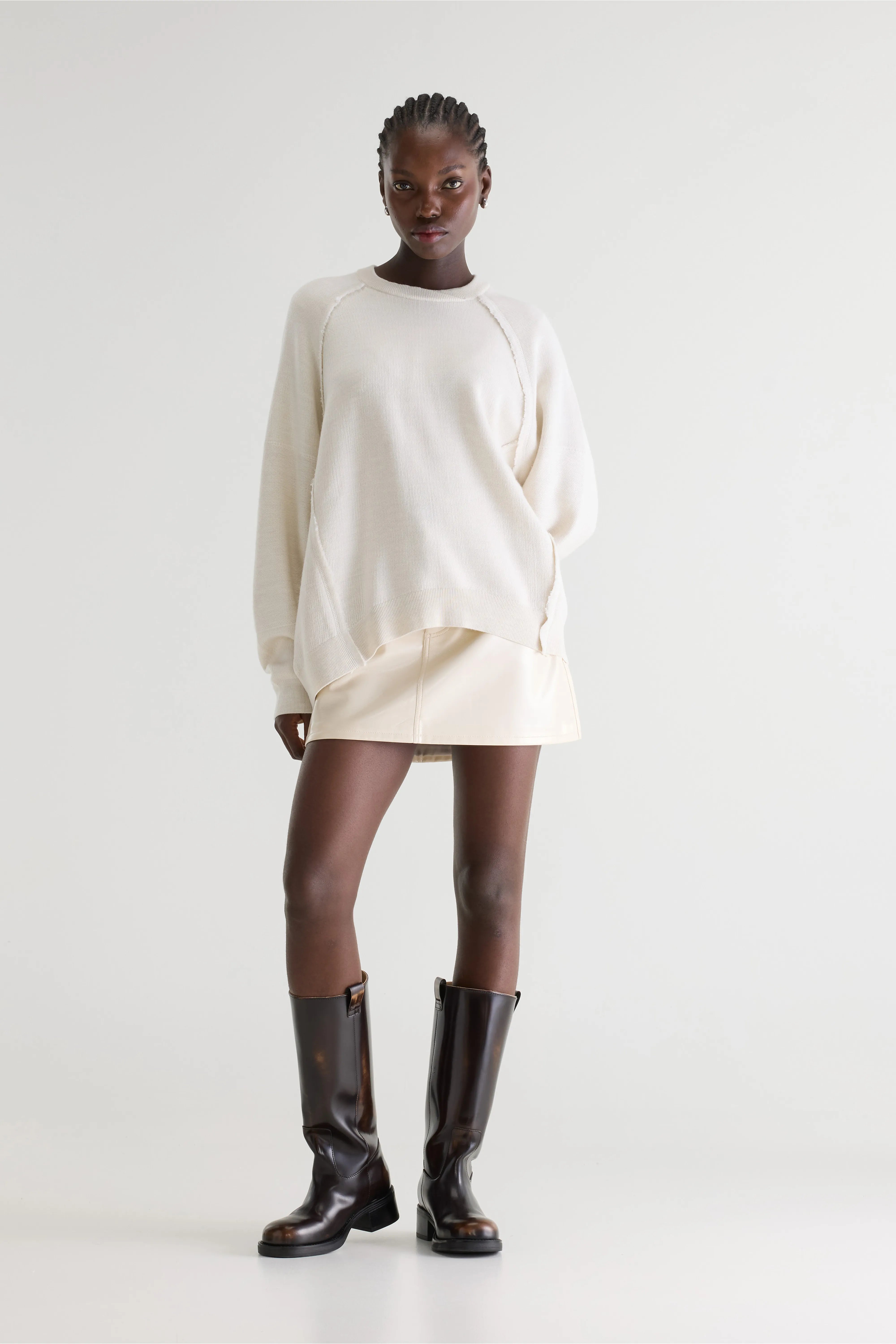 Deno Trui Met Ronde Hals - Oyster Voor Dames | Bellerose