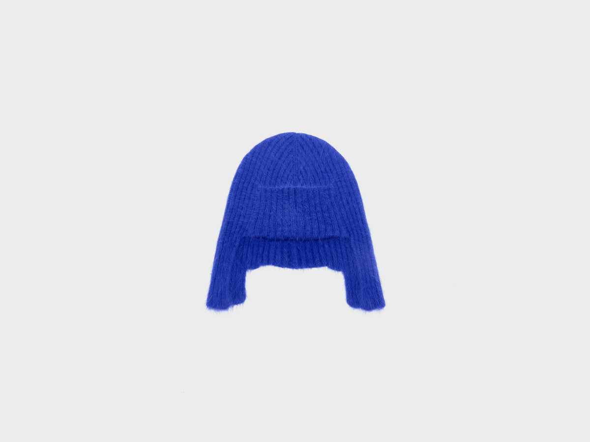 Helmet-style angora-blend blue beanie - Women | Bellerose