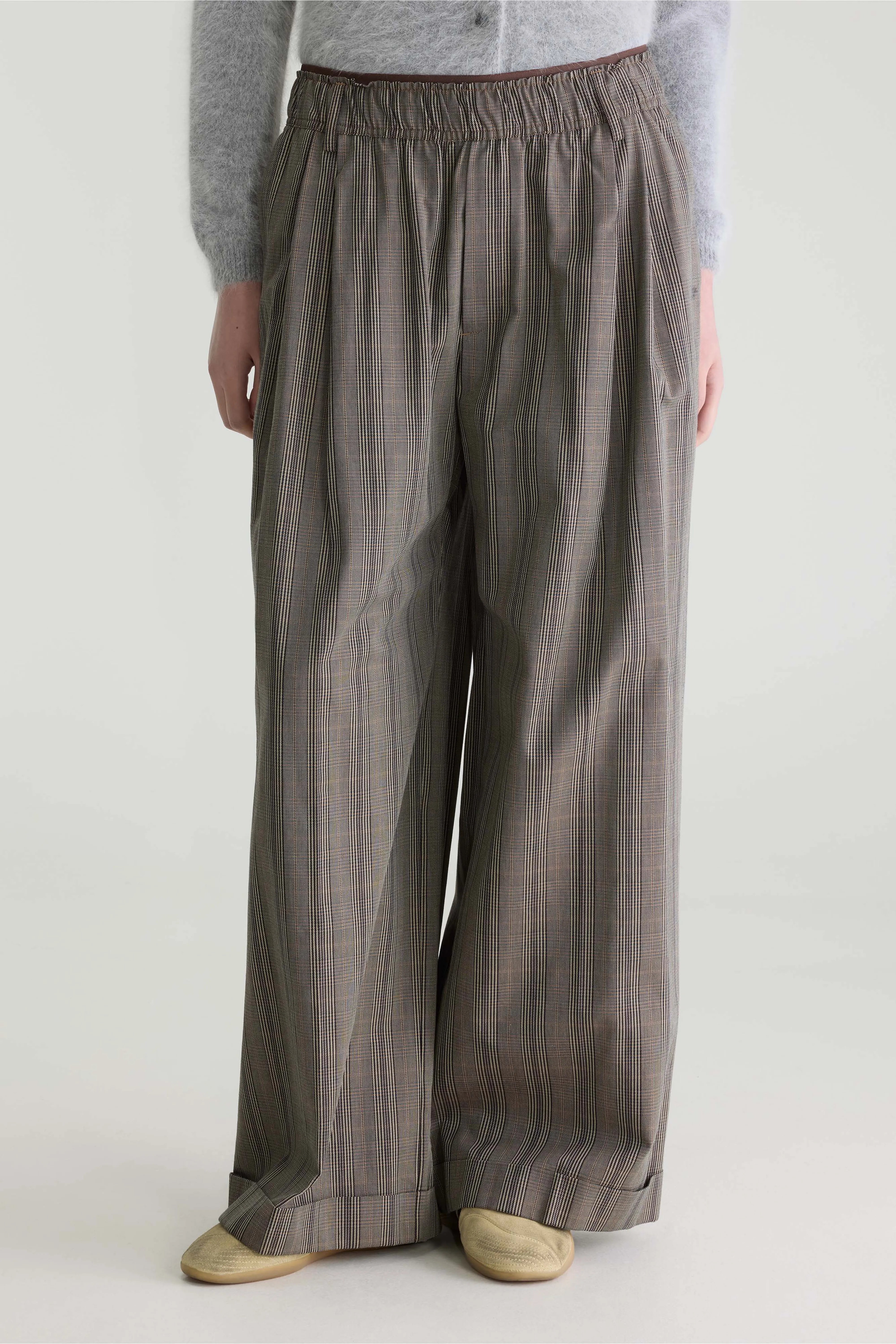 Jasha Wijde Broek - Dark roast / Ecru / Mocca Voor Dames | Bellerose