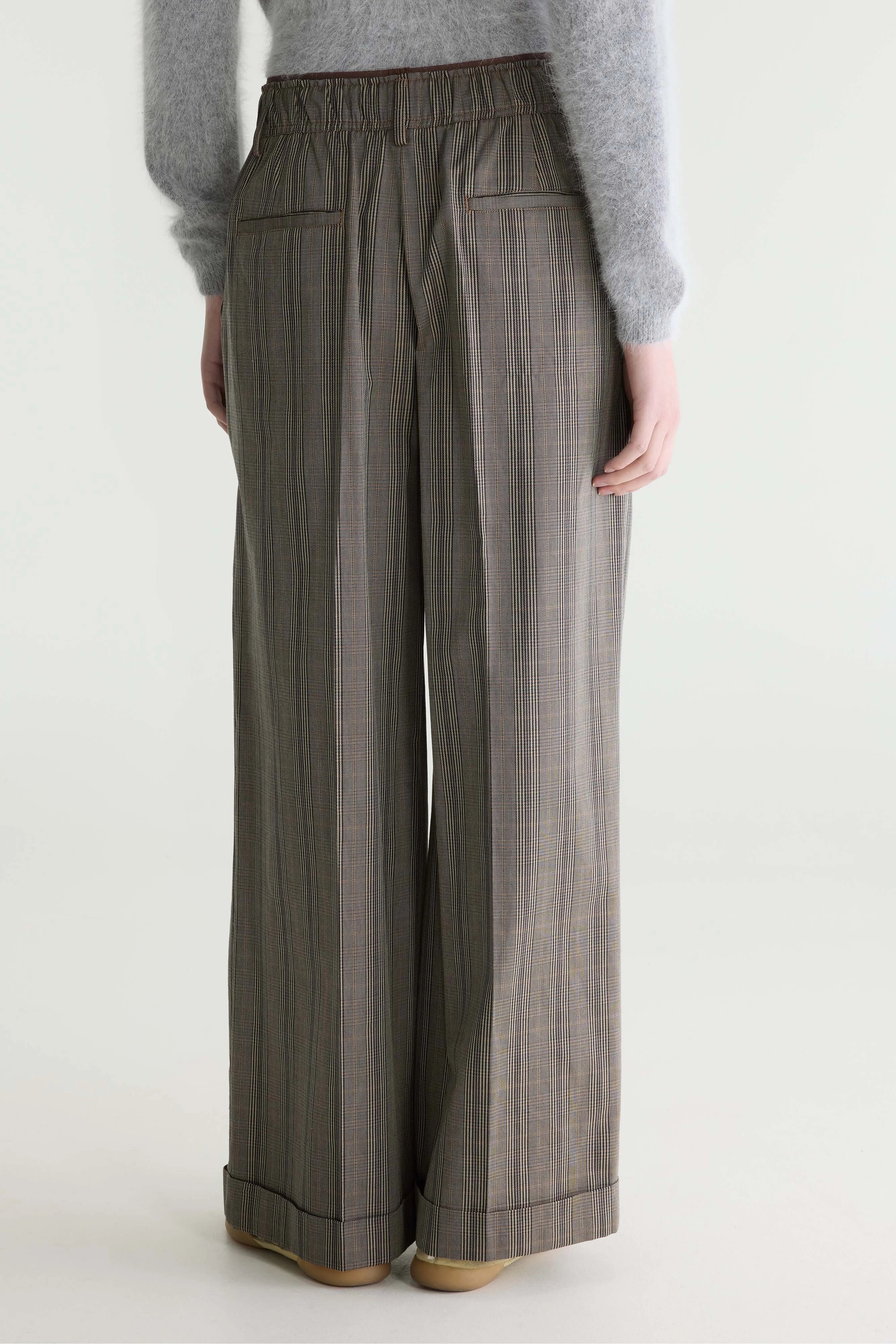 Jasha Wijde Broek - Dark roast / Ecru / Mocca Voor Dames | Bellerose