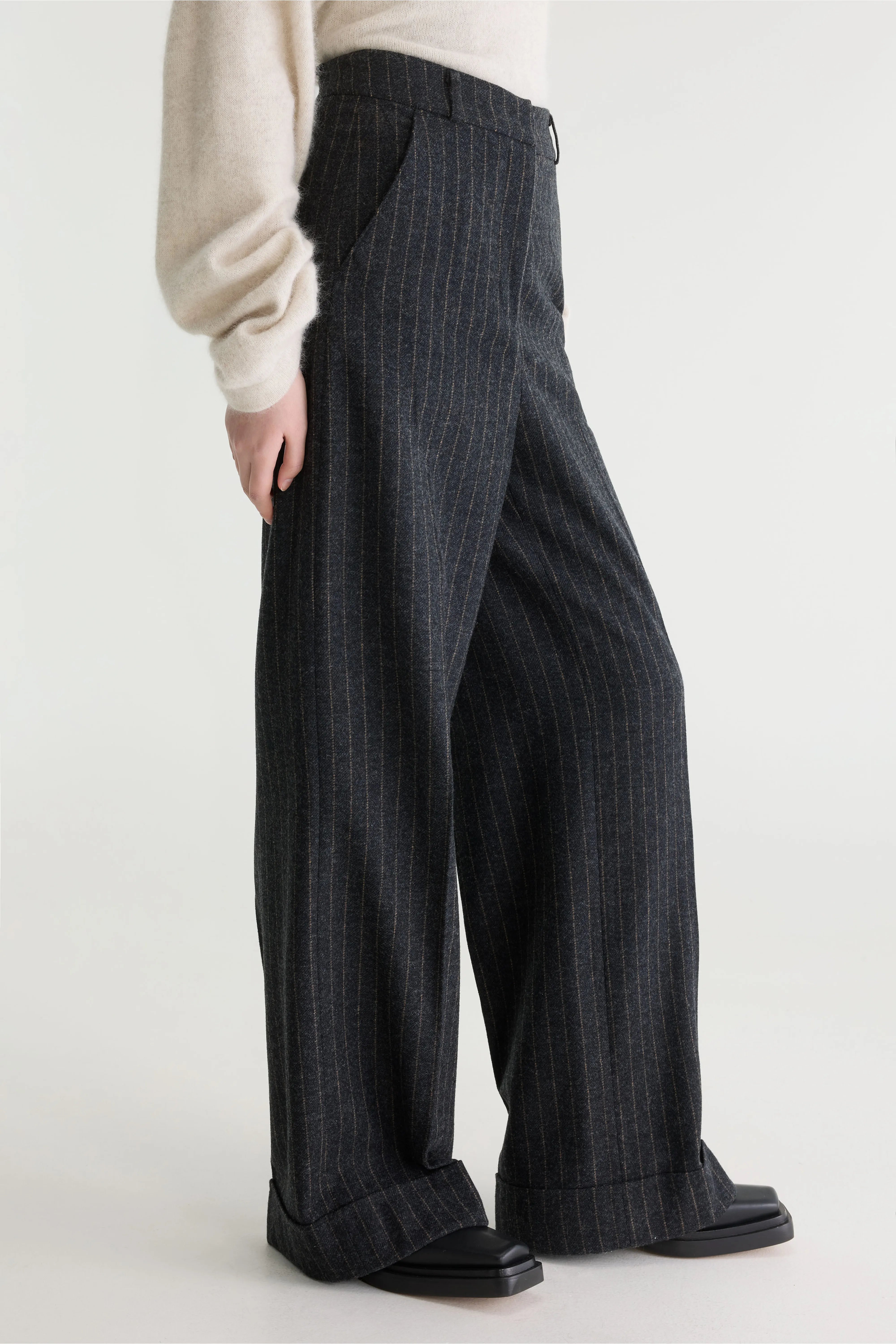 Japan Broek Met Krijtstreep - Anthracite / Praline Voor Dames | Bellerose