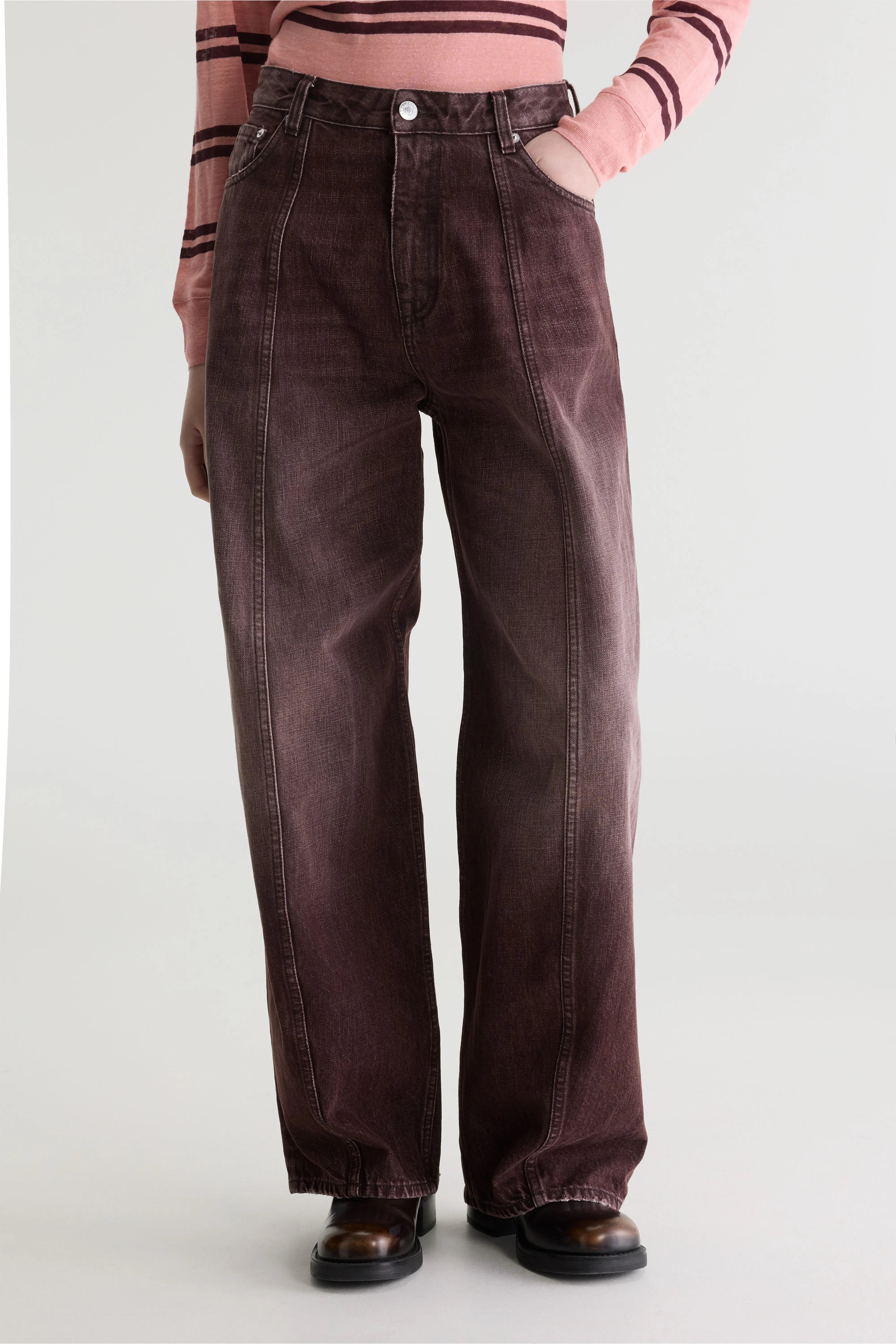 Jean Ballon - Denim N. 83 - Used burgundy Pour Femme | Bellerose