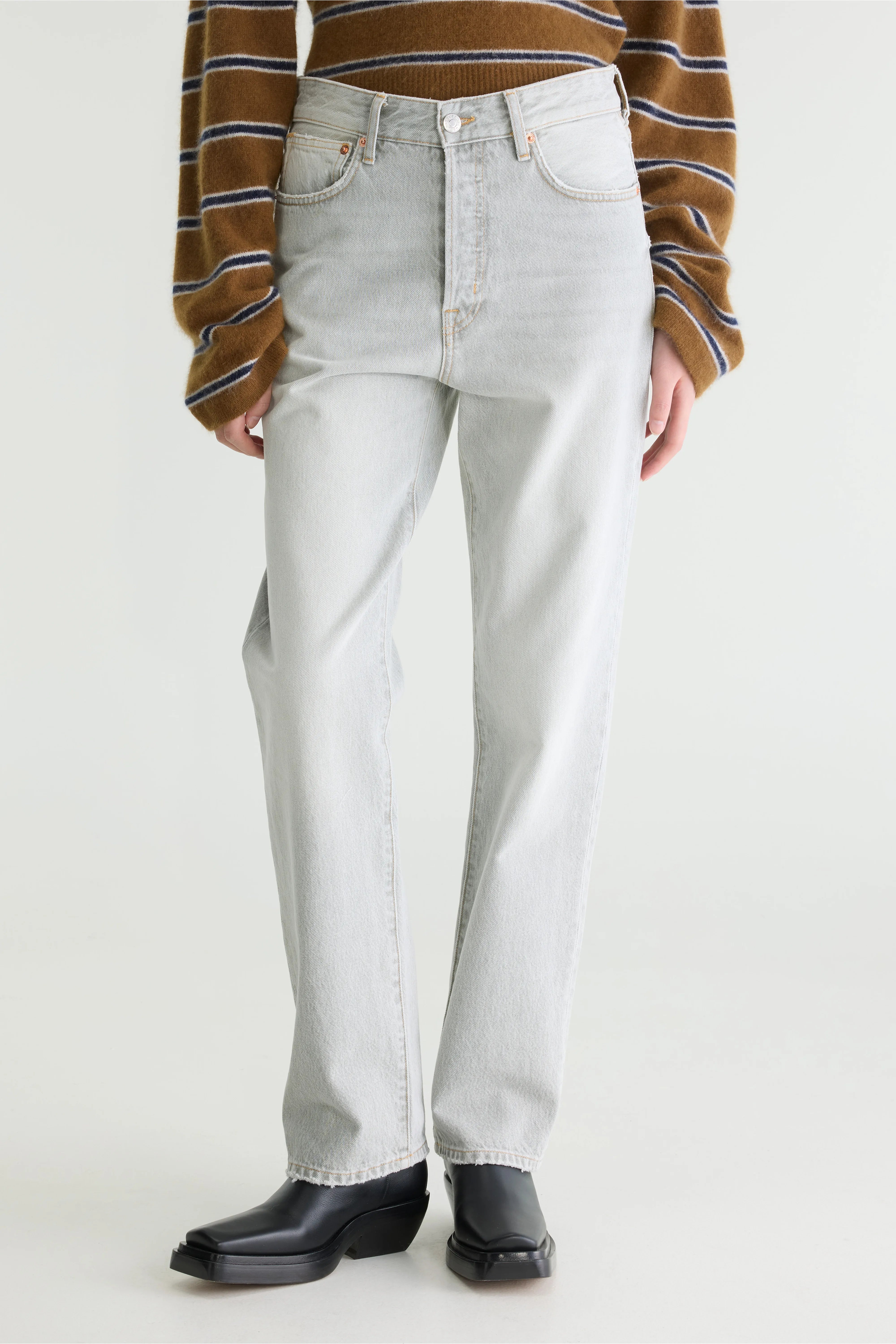 Jean Droit - Denim N. 35 - Ice grey bleach Pour Femme | Bellerose