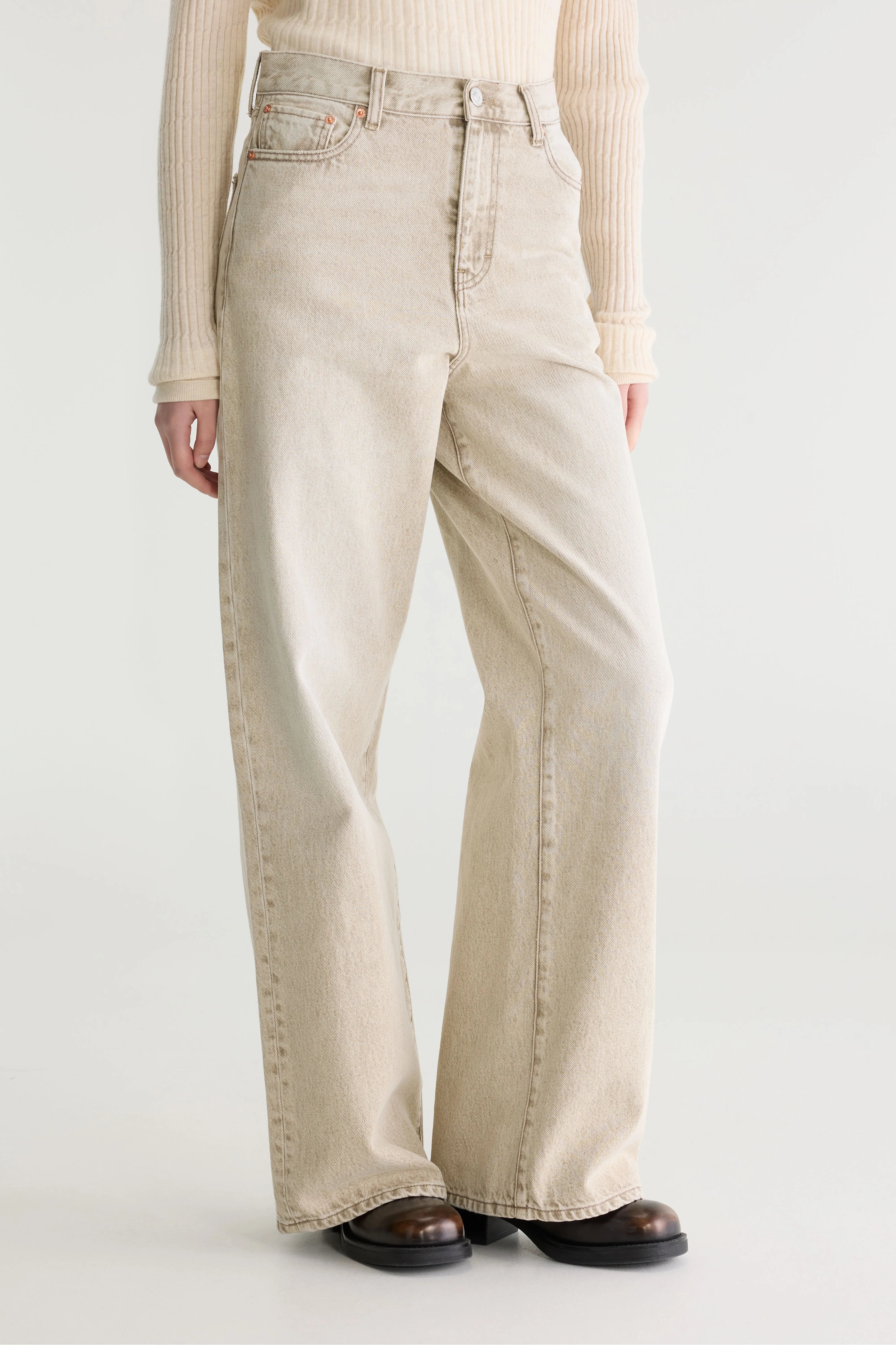 Jean Large - Denim N. 64 - Beige snow Pour Femme | Bellerose