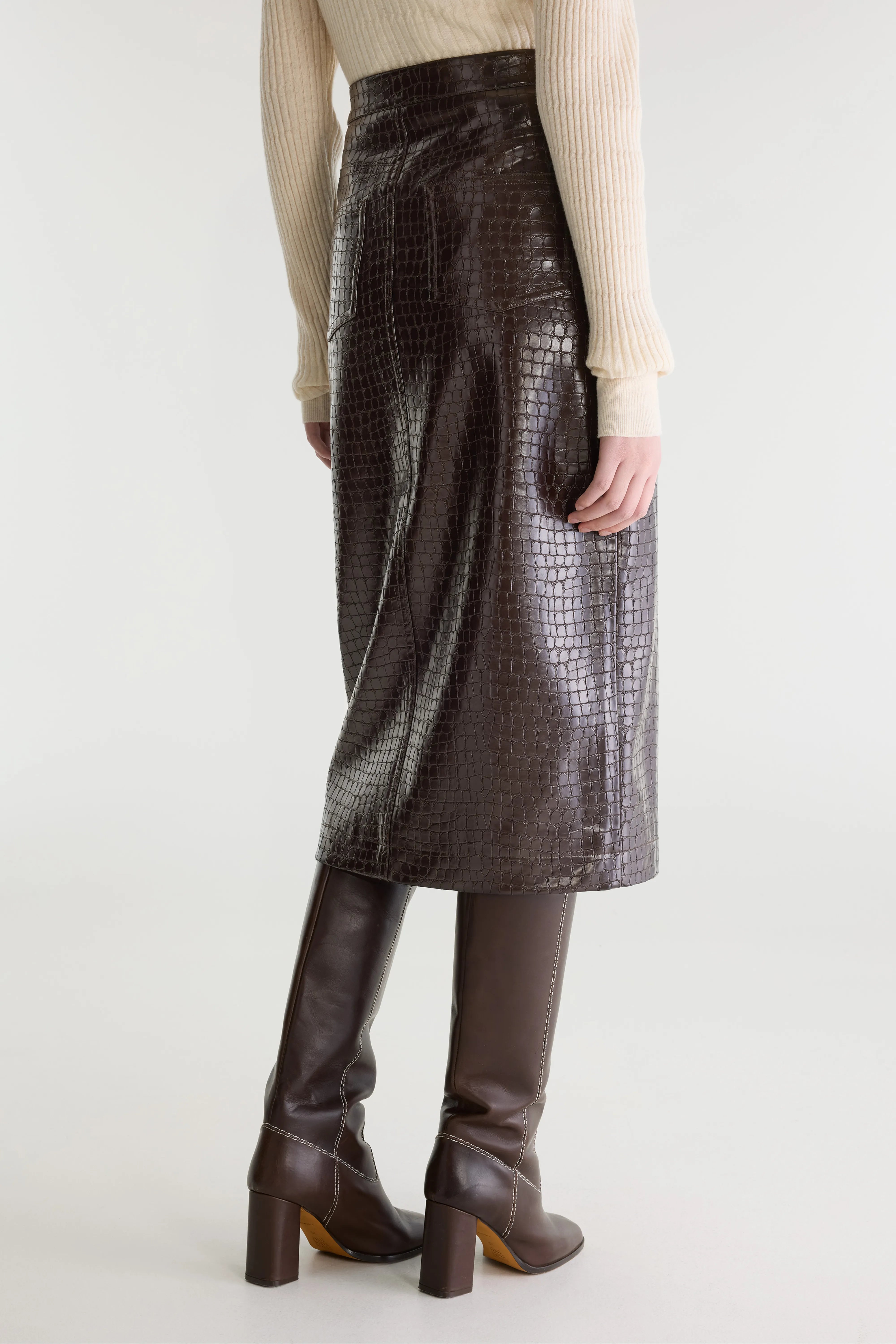 Jupe Midi Halina - Dark roast Pour Femme | Bellerose