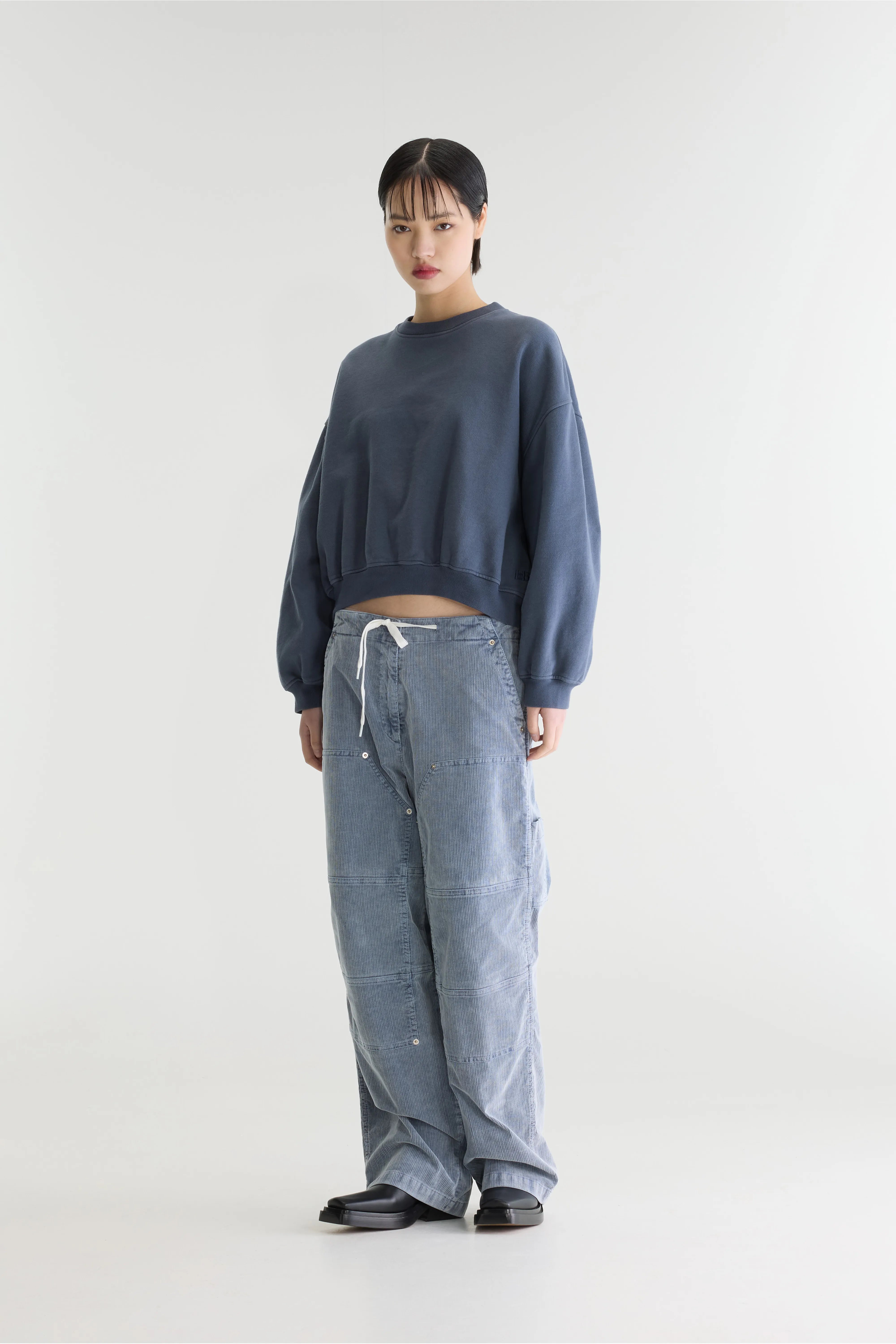 Sweatshirt court à col rond Fancy (262 / W / TEMPETE)