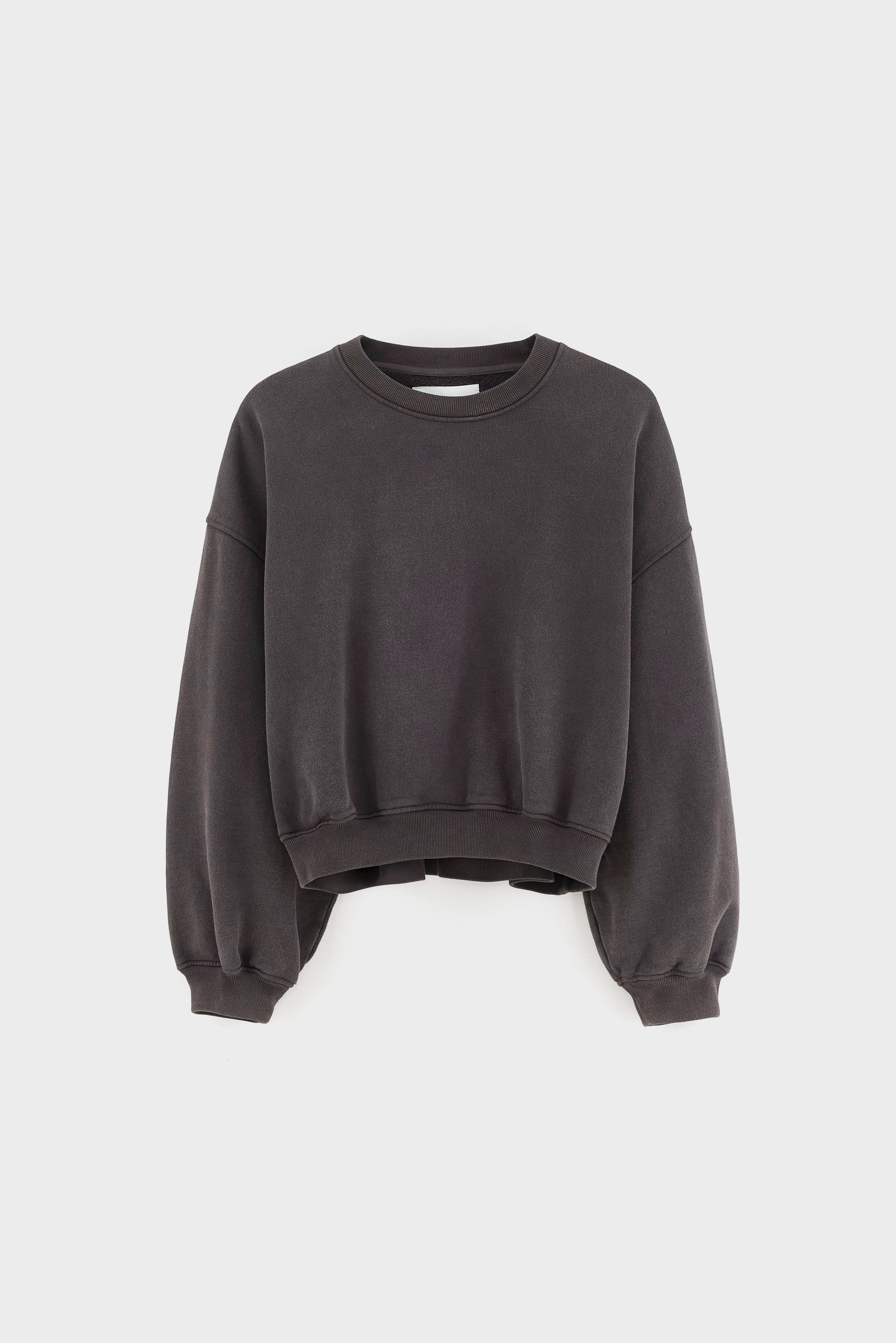 Sweatshirt court à col rond Fancy (262 / W / DARK ROAST)