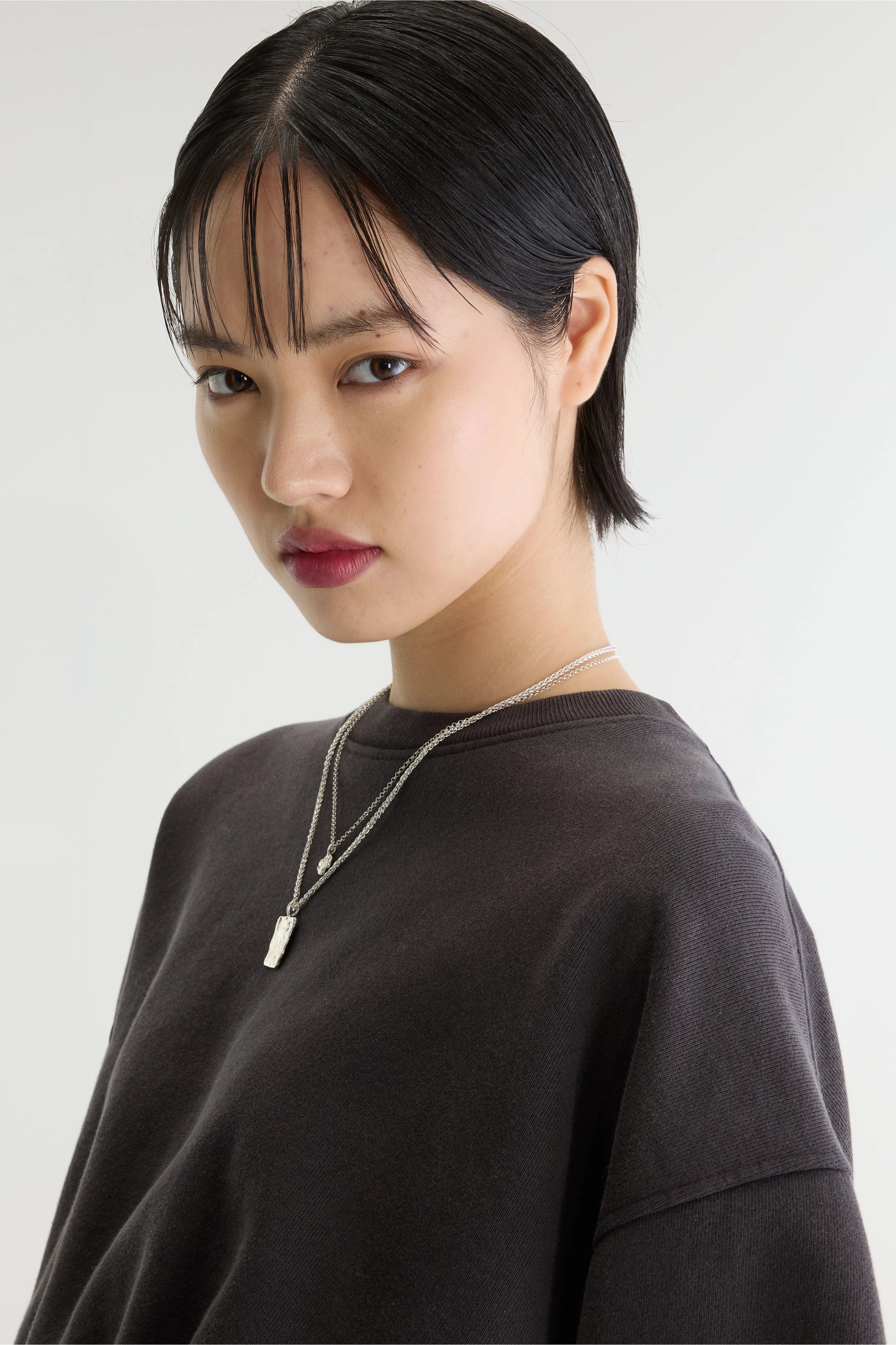 Sweatshirt Court À Col Rond Fancy - Dark roast Pour Femme | Bellerose