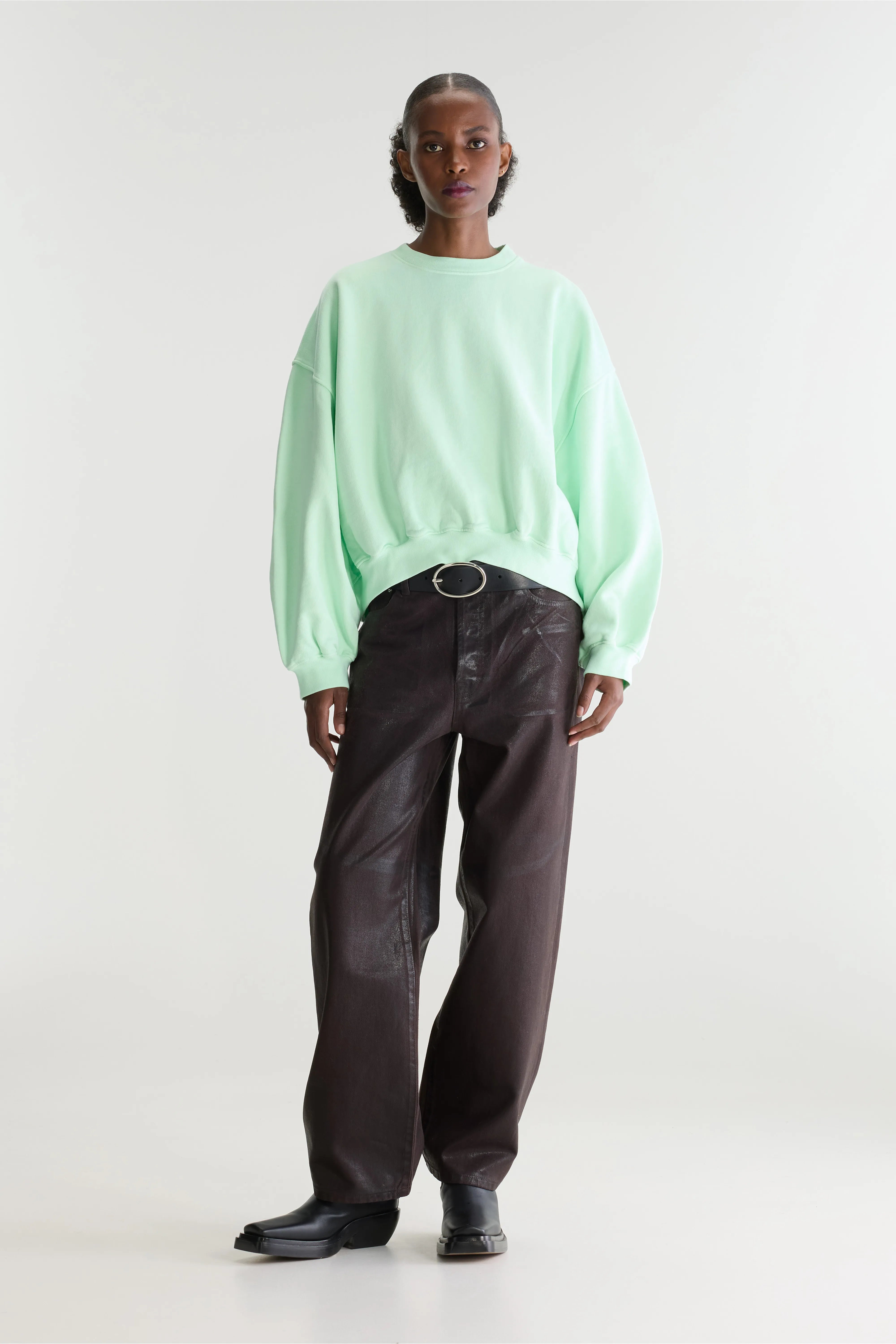 Fancy Cropped Sweatshirt Met Ronde Hals - Vegas Voor Dames | Bellerose