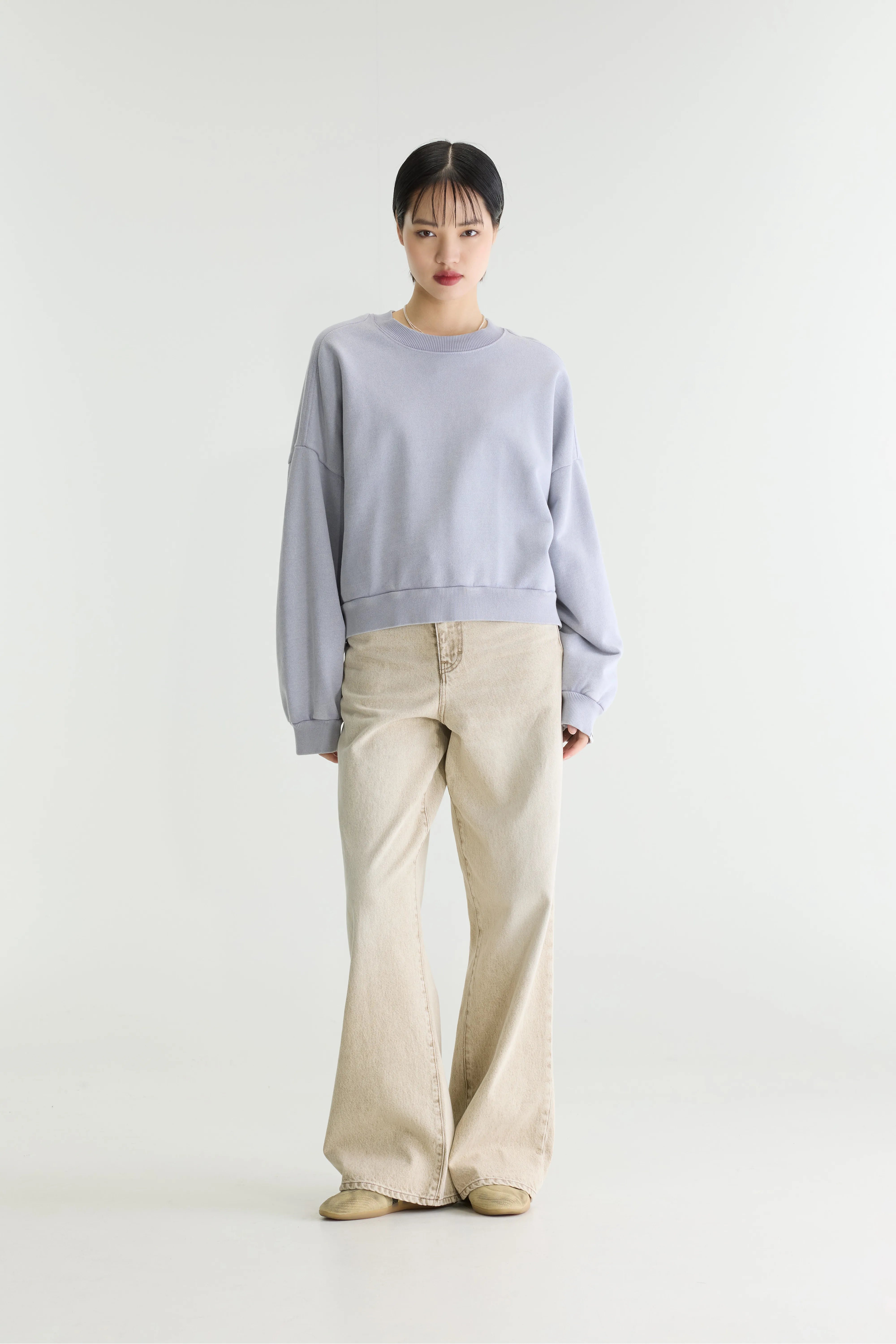 Ferno Boxy Sweatshirt Met Ronde Hals - Ashes Voor Dames | Bellerose