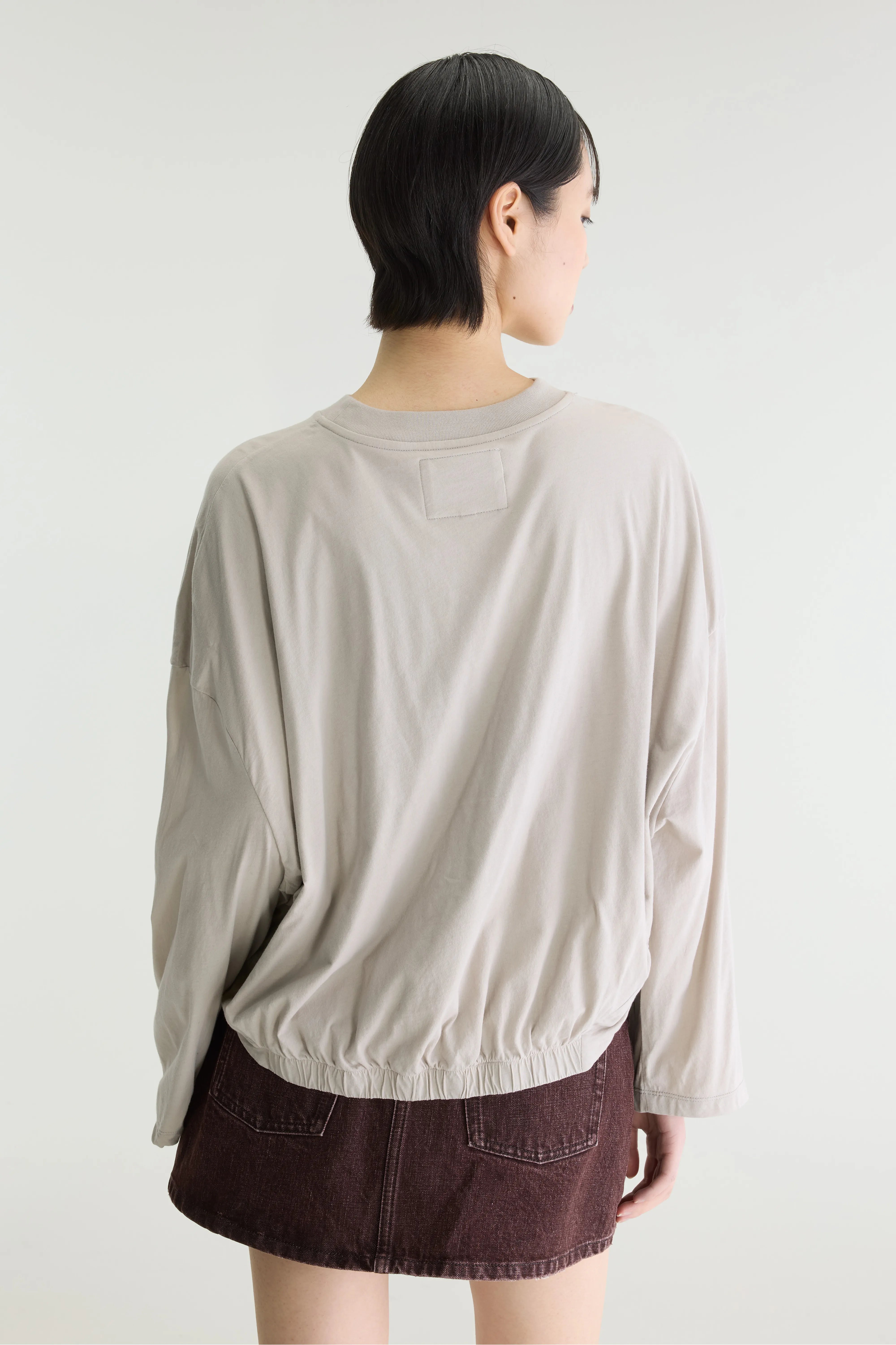 Flames cropped t-shirt met lange mouwen (262 / W / NICKEL)
